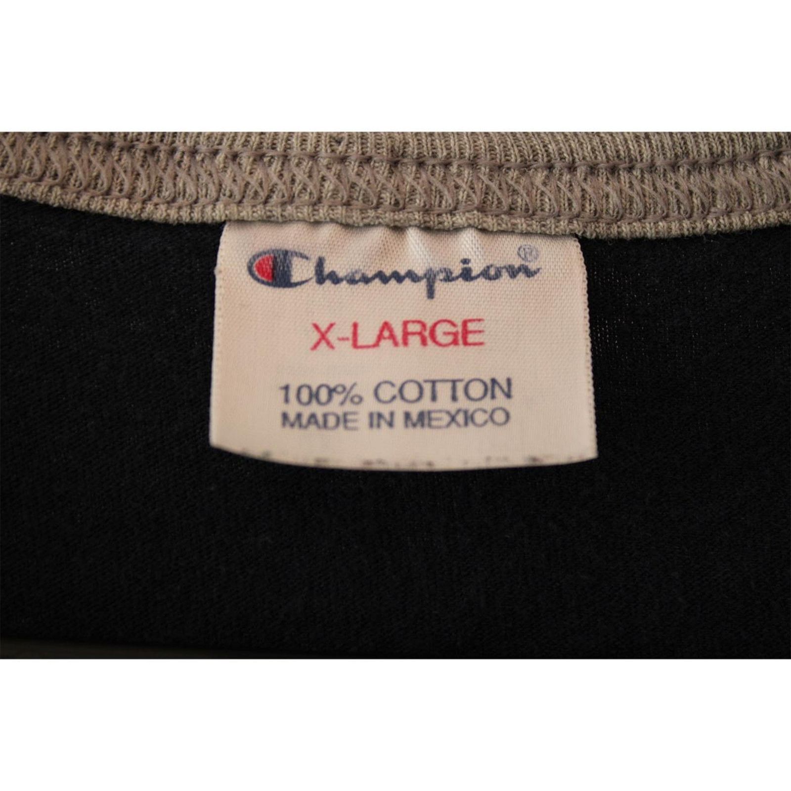 Champion Vintage 90's Champion Gray Ringer Graphic Tee Size US XL / EU 56 / 4 - 3 Thumbnail
