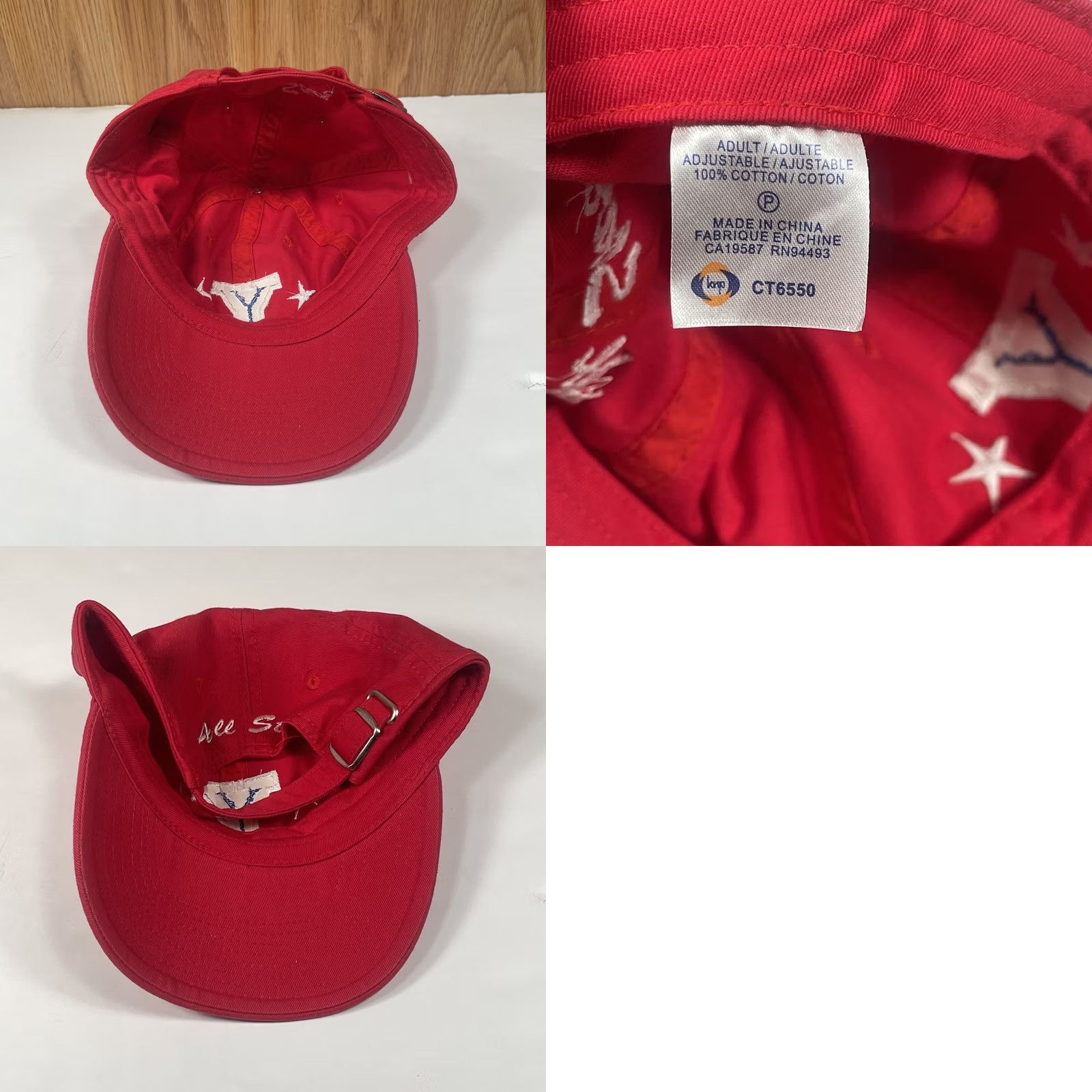 Vintage KNP Adult Adjustable StrapBack Baseball HatCap All Star Embroidered Classic Logo Red Size ONE SIZE - 8 Thumbnail
