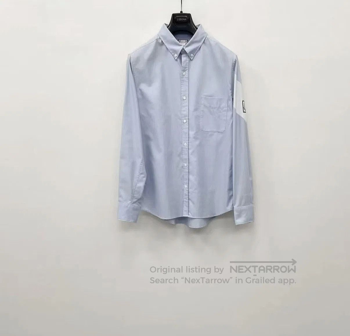 Moncler Blue Long Sleeve Button-Up Shirt Size M. Size US M / EU 48-50 / 2 - 2 Thumbnail