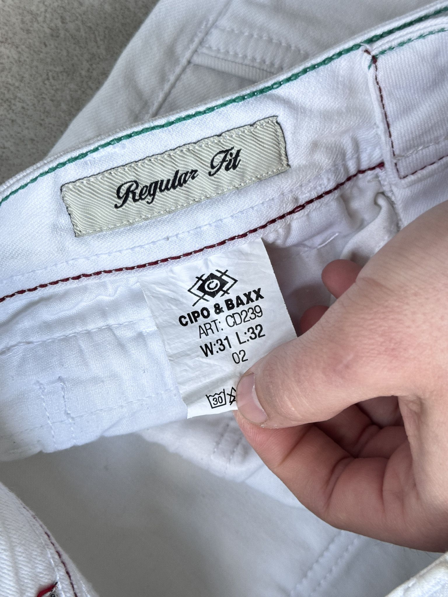 Japanese Brand Vintage Cipo Baxx White Jeans Size US 31 - 7 Thumbnail