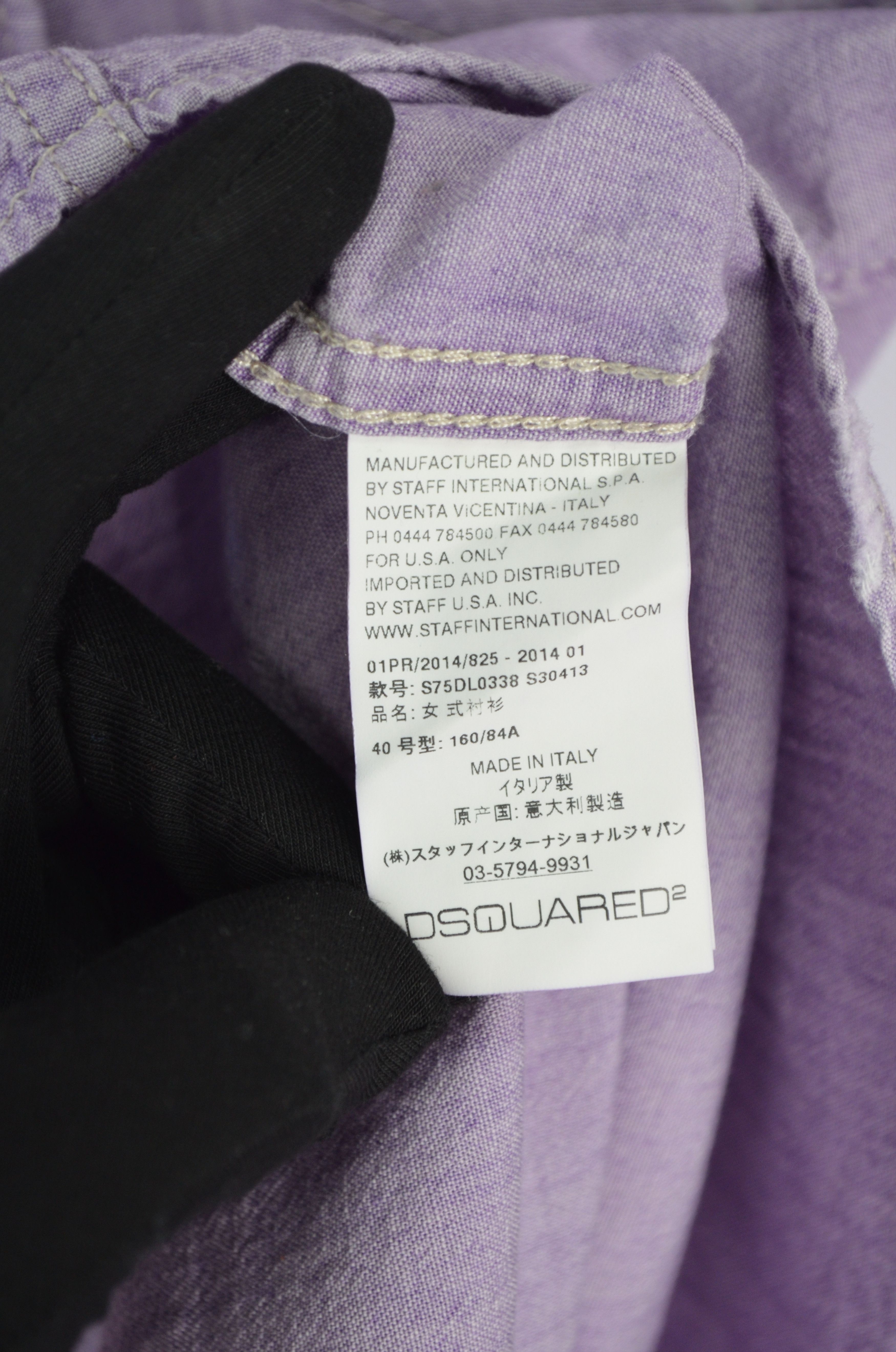 Designer × Dsquared2 Dsquared2 Denim Western Snap Distressed Shirt Violet Size 40 Size S / US 4 / IT 40 - 20 Thumbnail