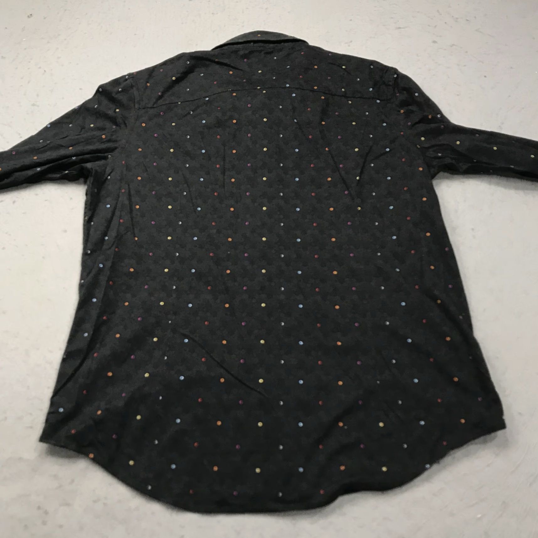 Vintage Buttercloth Shirt Mens Large Black Regular Flip Cuff Geometric Casual Cotton Size US L / EU 52-54 / 3 - 6 Thumbnail