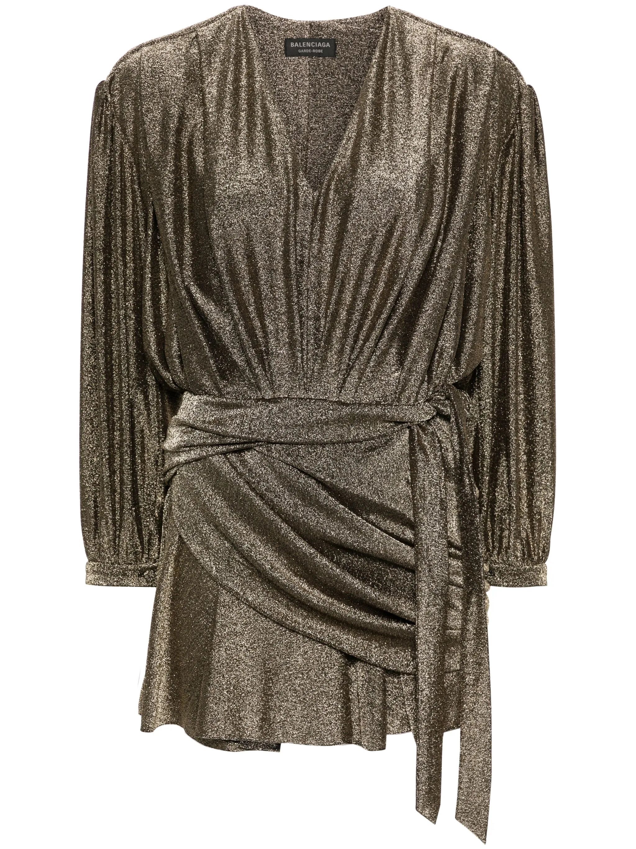 Balenciaga o1y0625 Mini Dress in Gold Size XS / US 0-2 / IT 36-38 - 1 Thumbnail