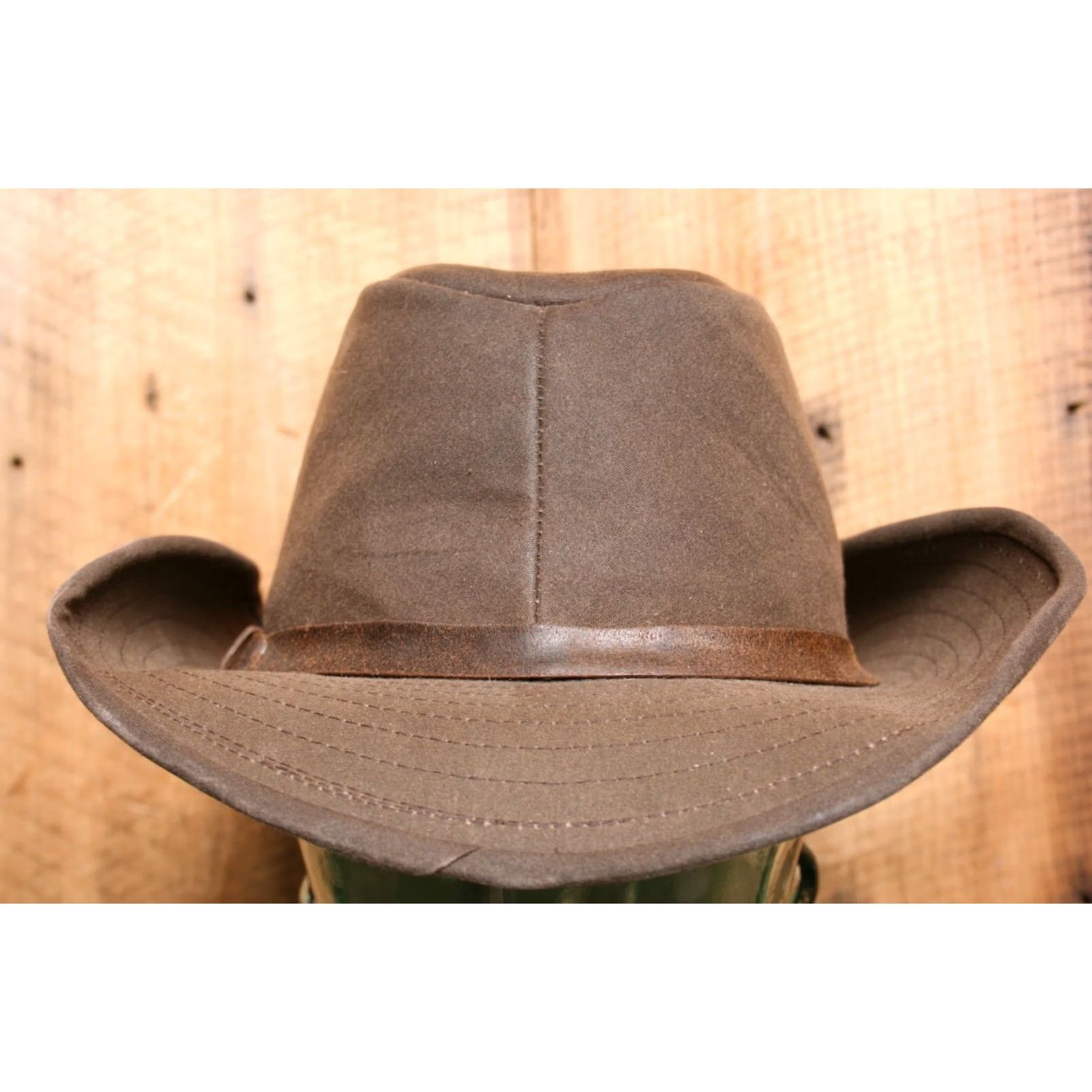 Vintage Australian Outback Collection Brown Waxed Canvas Oilcloth Hat M Cowboys Hat Mens California Vintage? Size ONE SIZE - 3 Thumbnail