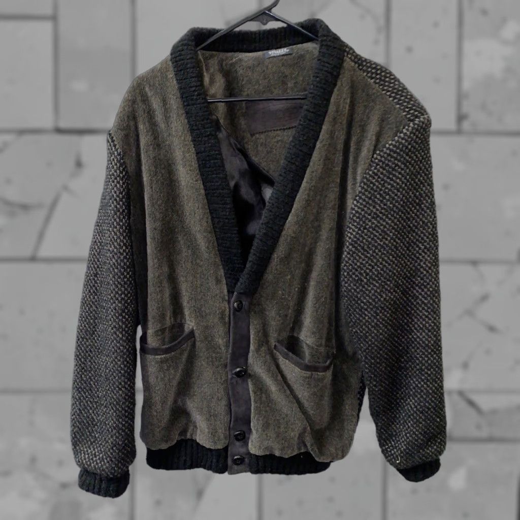 Vintage Vivaldi Jacket Women's Black/Brown Italian Made Cardigan Size 3 Button Down Cotton Blend Casual Regular Women's Style Theme Italian Size XS / US 0-2 / IT 36-38 - 1 Thumbnail