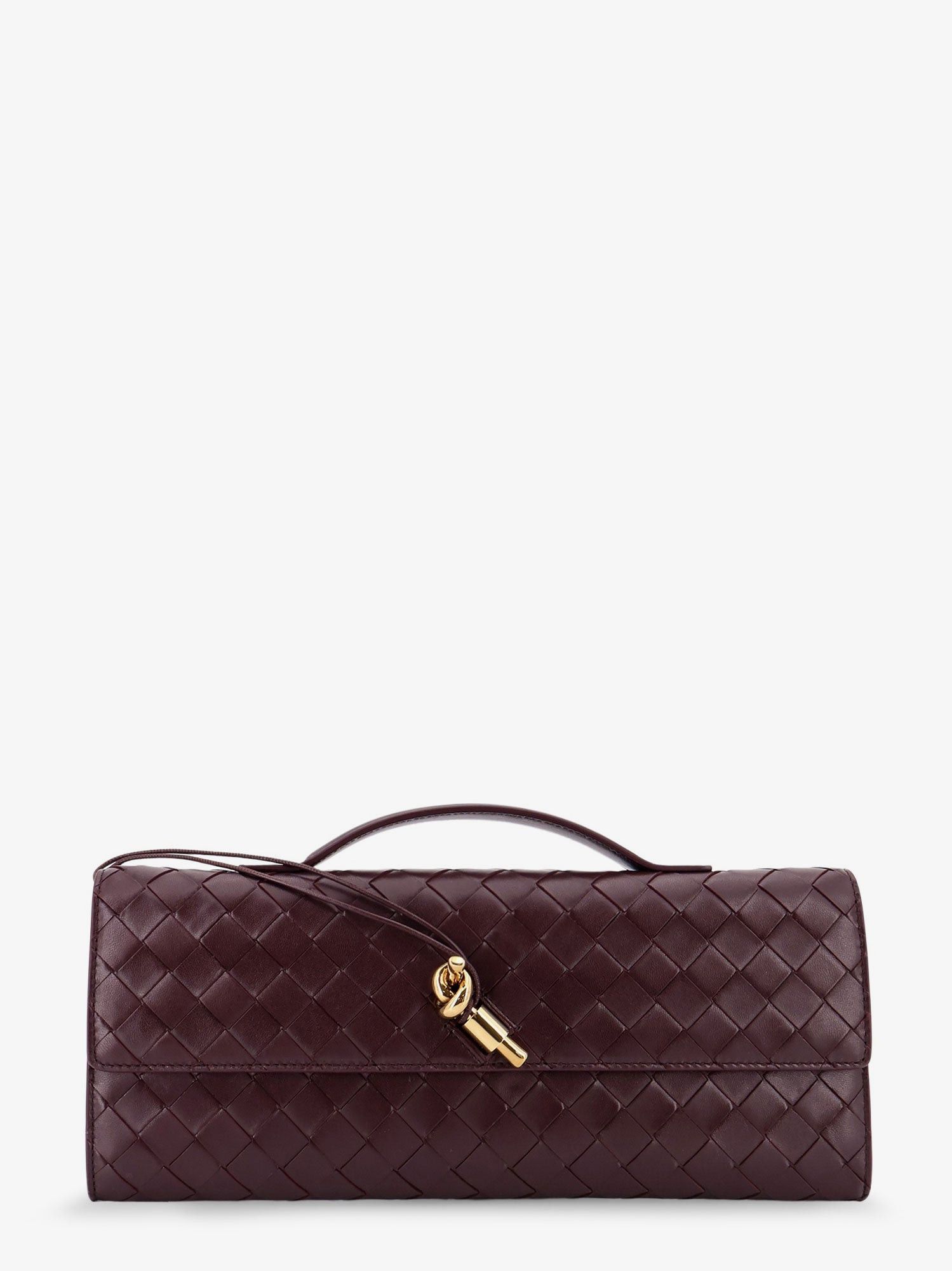 Bottega Veneta Andiamo Leather Clutch With Woven Pattern Size ONE SIZE - 1 Thumbnail