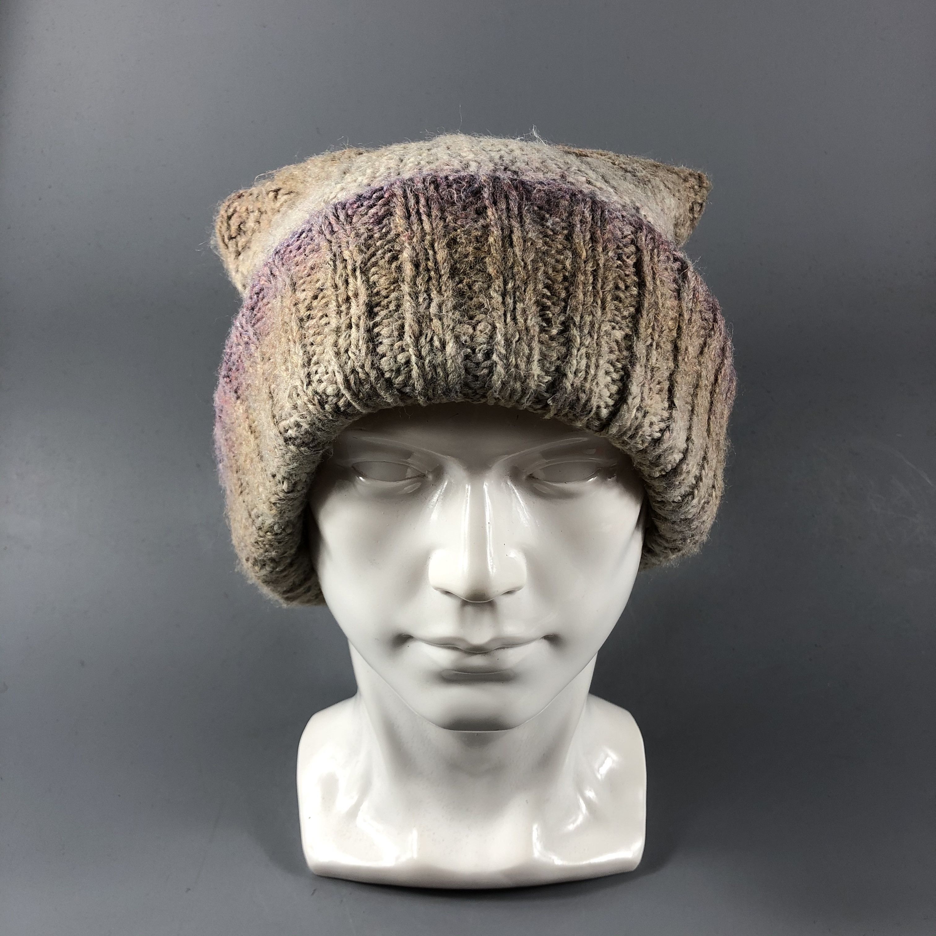 image of Vintage x Winter Session Pozzyrap Cable Knit Bobble Beanie Snowcap Snow Hat B764, Men's
