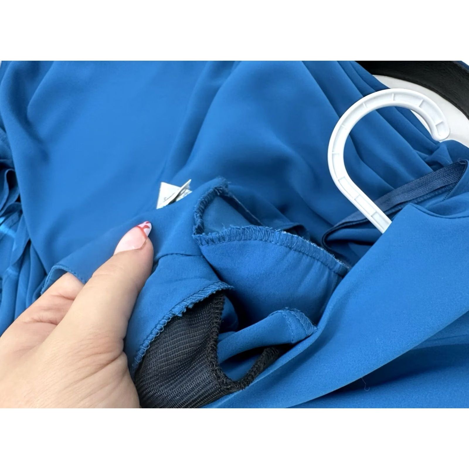 Vintage Willi of California Dress Blue VTG Belted Mock Neck Long Sleeve 6 Womens Vintage 80s 90s Spring Summer Fall Size M / US 6-8 / IT 42-44 - 6 Thumbnail