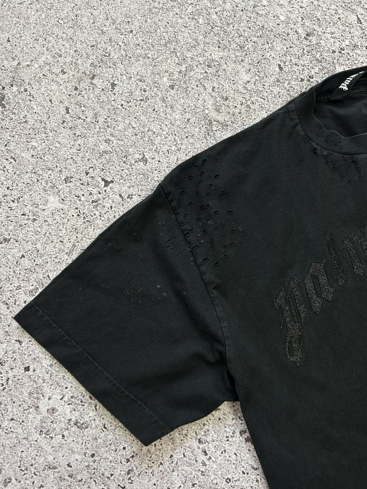 Palm Angels Luxury Palm Angels Glittered Logo Street Fashion T-Shirt Size US L / EU 52-54 / 3 - 13 Thumbnail