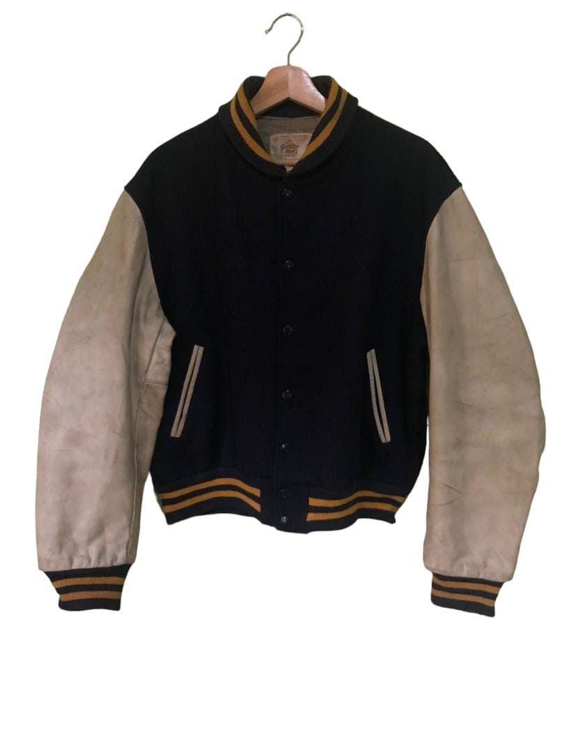 image of Vintage 90's Golden Bear Varsity Leather Sleeve in Blue, Men's (Size Large)