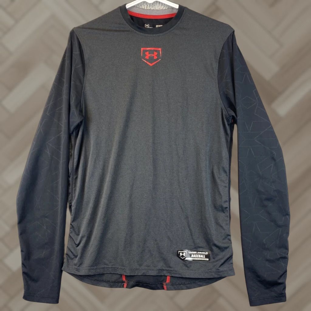 Under Armour Mens Under Armour Heatgear Gray Athletic Compression Shirt Long Sleeve S / 83-29 Size US S / EU 44-46 / 1 - 1 Thumbnail