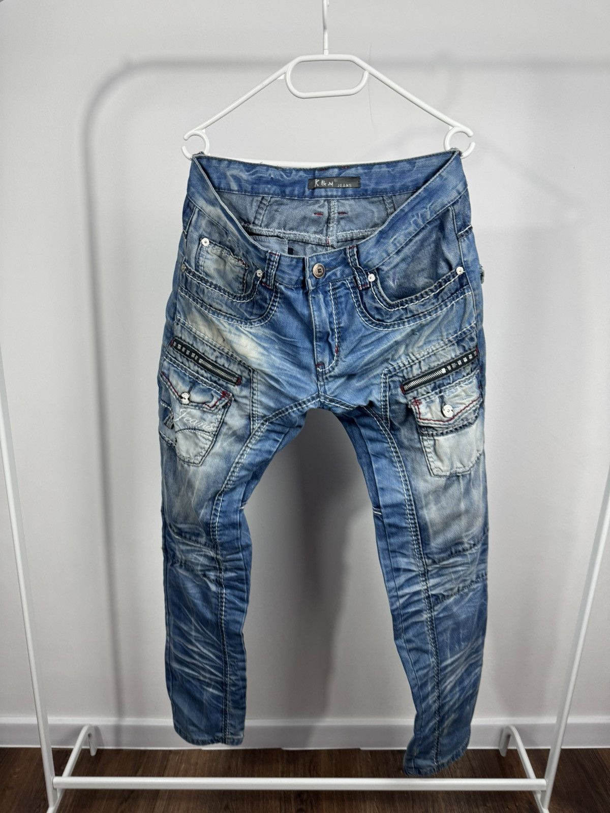 Other Kosmo Lupo Y2K Biker Cargo Jeans Moto Denim Pants W32 Size US 32 / EU 48 - 2 Thumbnail