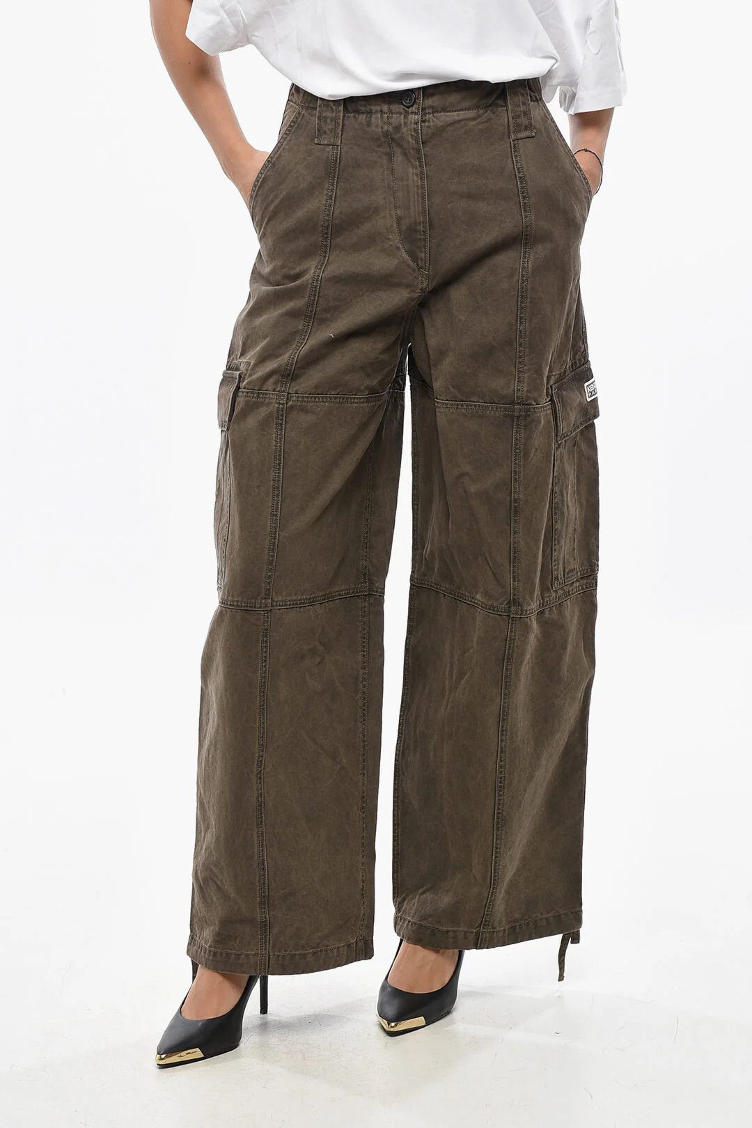 Kenzo og1mm0426 Tie-Dye Effect Cargo Pants in Brown Size 27" / US 4 / IT 40 - 1 Thumbnail