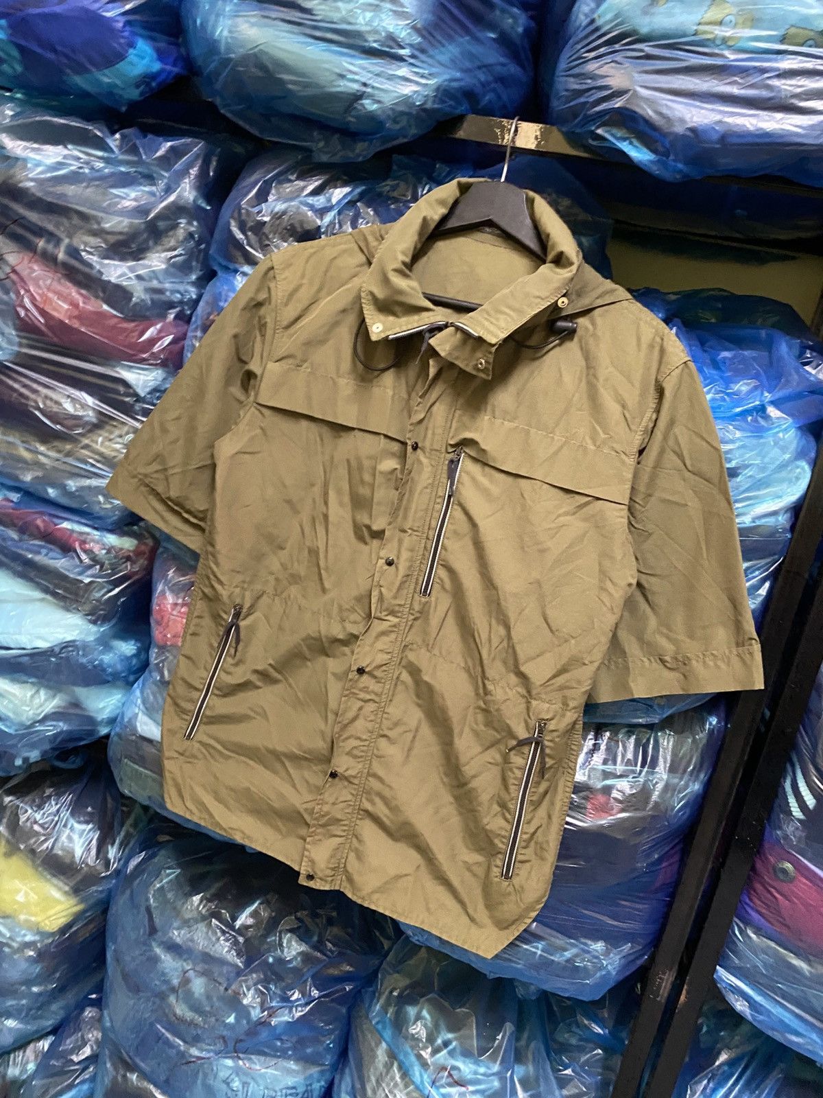Christophe Lemaire Christophe Lemaire Olive Green Technical Short Sleeve Jacket Size US M / EU 48-50 / 2 - 4 Thumbnail