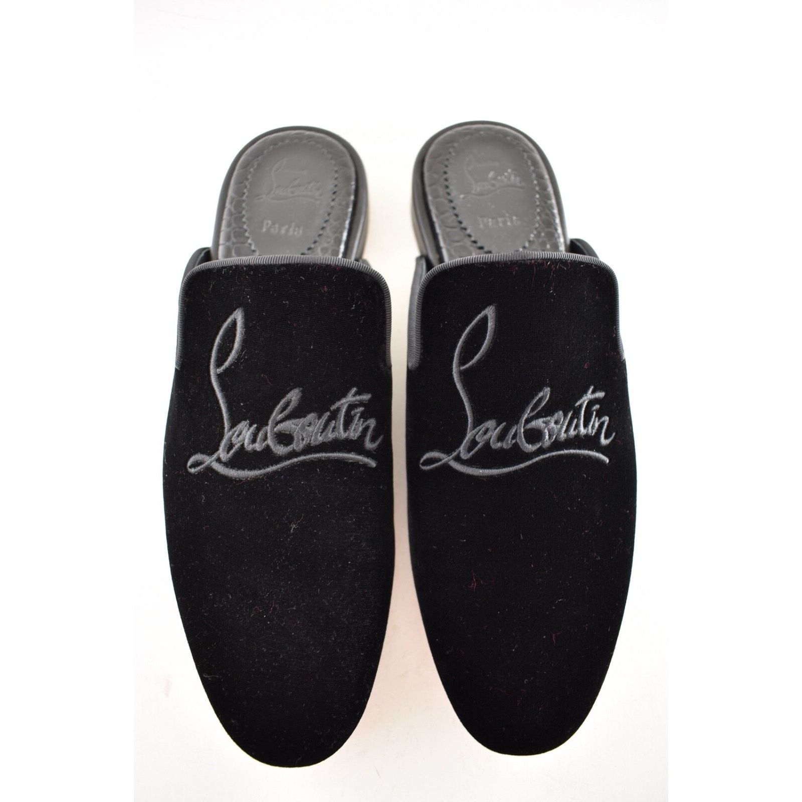 Christian Louboutin Christian Louboutin Navy Coolito Velvet Backless Loafer Size US 9 / EU 42 - 9 Thumbnail