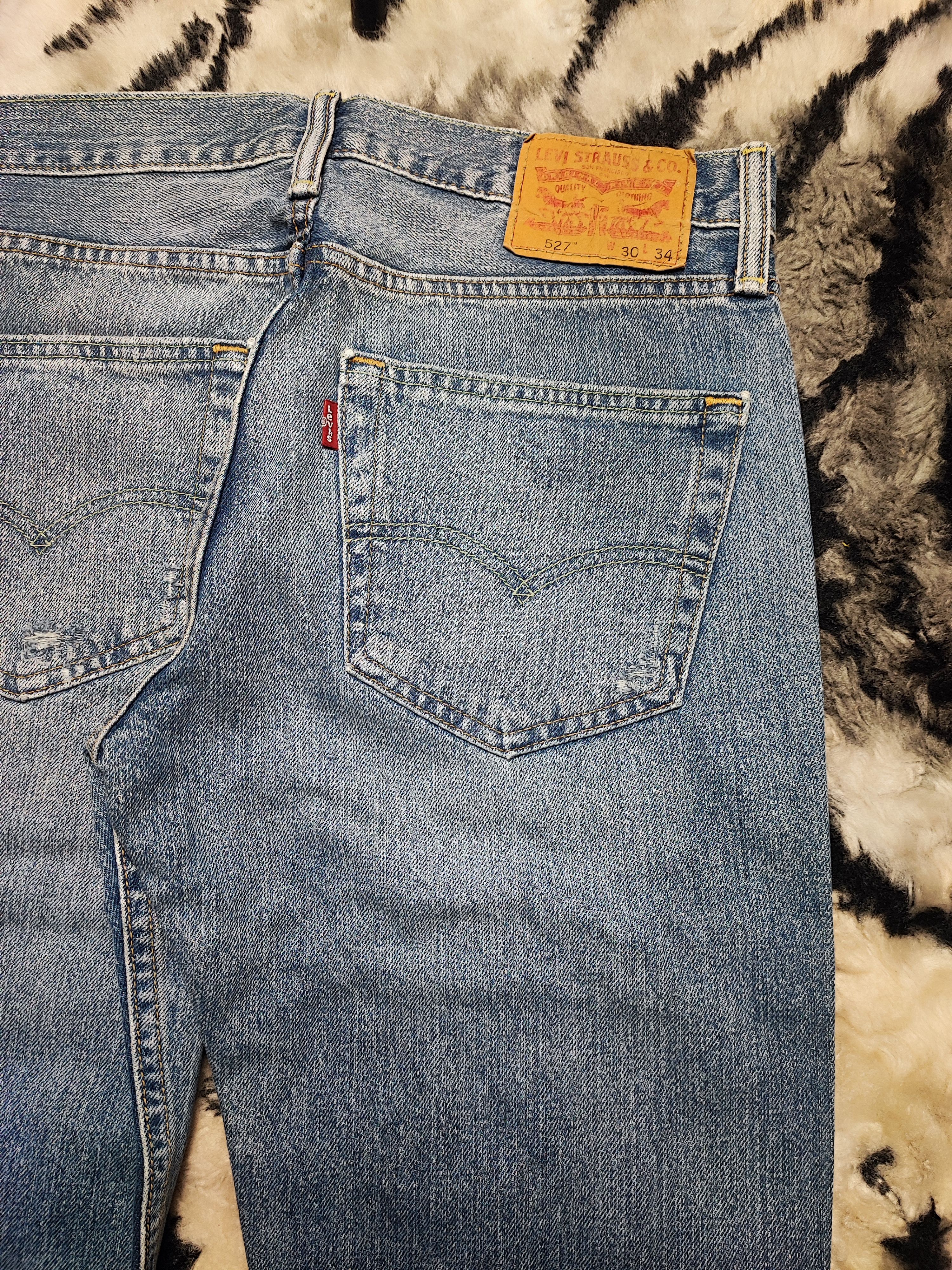 Levi's Levi's 527 Slim Bootcut Distressed Ripped Knee Flare 30X34 Size US 30 / EU 46 - 13 Thumbnail