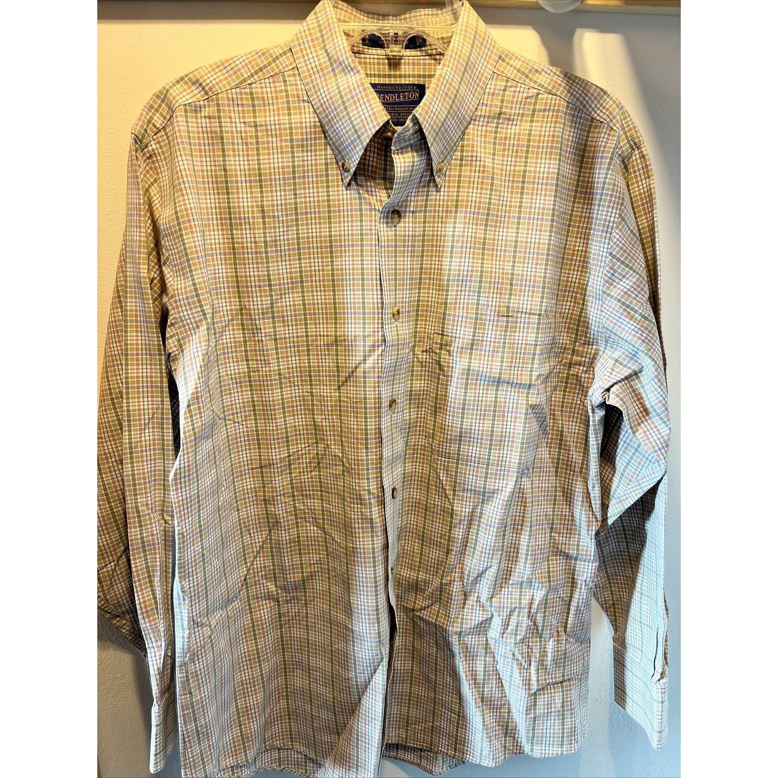 Pendleton Pendleton Men’s M Green Brown check LS broadway cloth shirt Size US M / EU 48-50 / 2 - 2 Thumbnail
