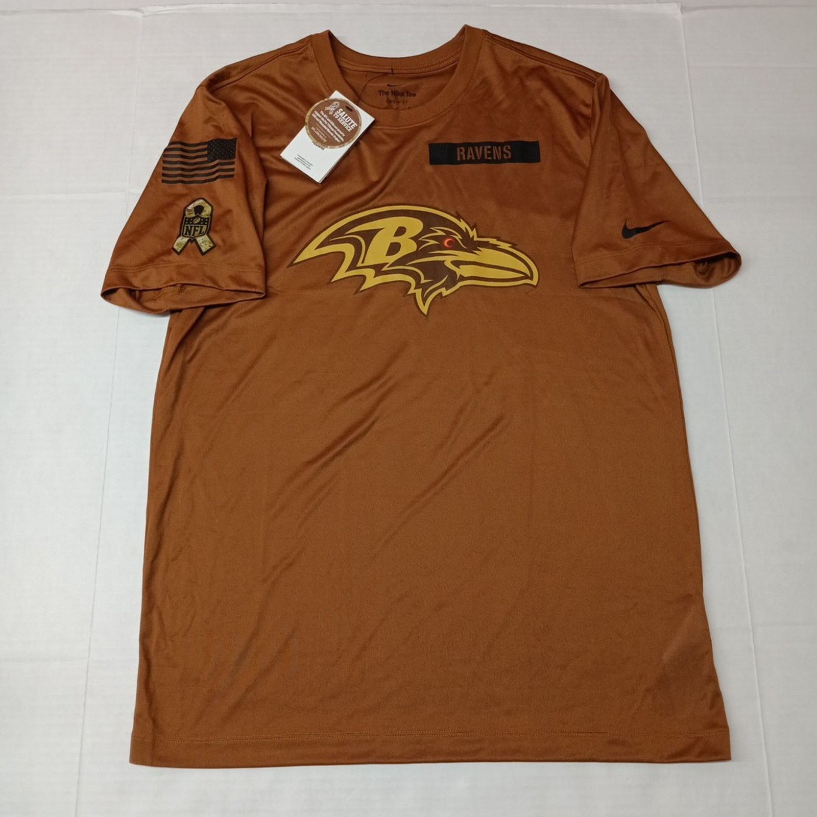 Nike Nike Baltimore Ravens Salute To Service T-Shirt Mens M Brown Size US M / EU 48-50 / 2 - 1 Thumbnail