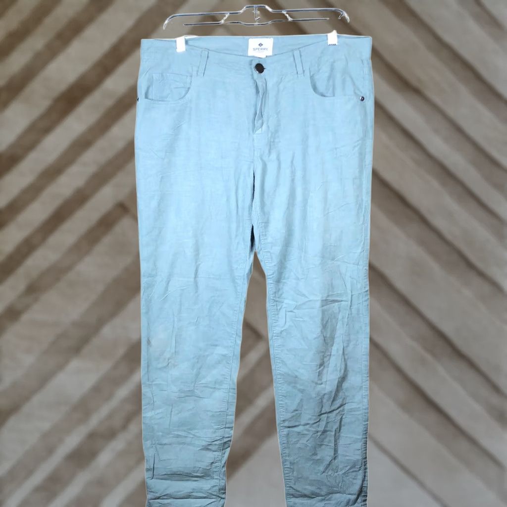 Sperry Sperry Jeans Light Blue Corduroy Mid Rise Straight 100% Cotton 28 Womens Denim Regular 5-Pocket Design Mid Rise Corduroy Straight Jeans Womens 28 Size 25" / US 0 / IT 36 - 1 Thumbnail