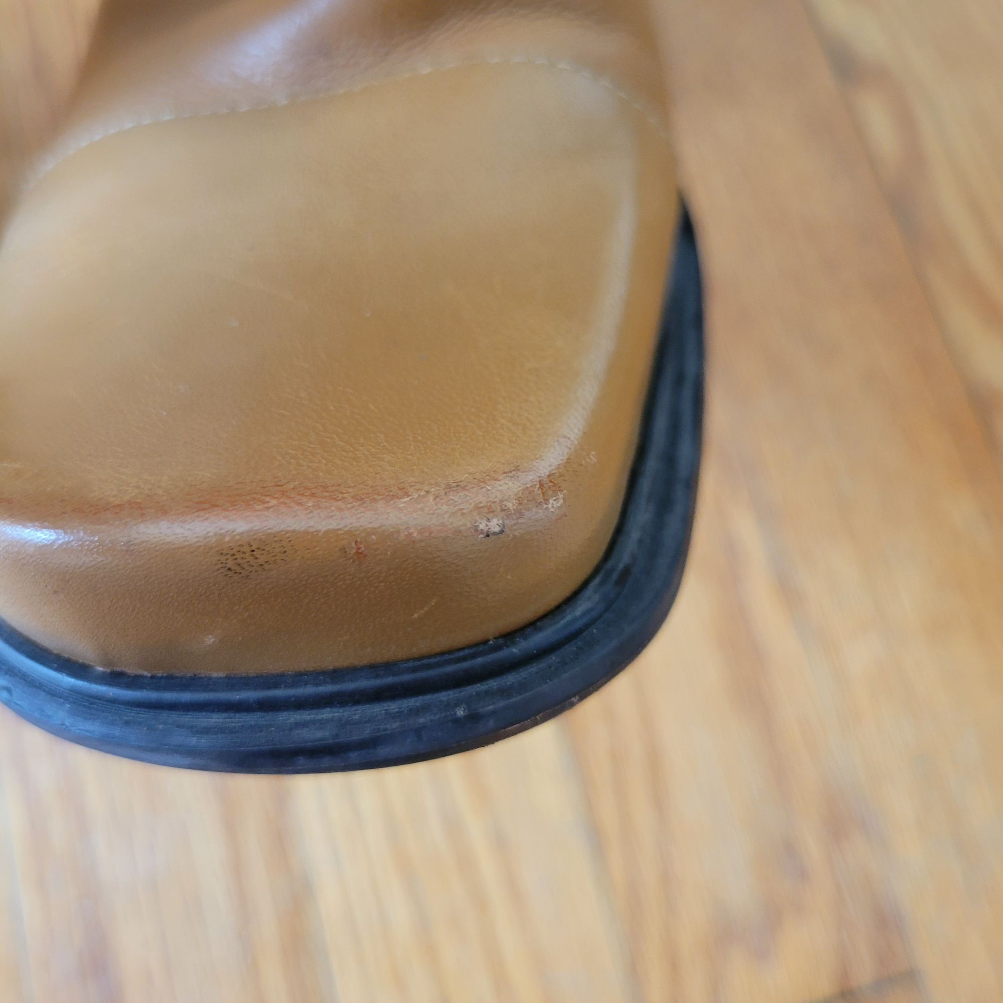 Vintage Bruno Valenti DARCY Block Heel Leather Boots 10 Camel Tan Vi Size US 10 / IT 40 - 7 Thumbnail