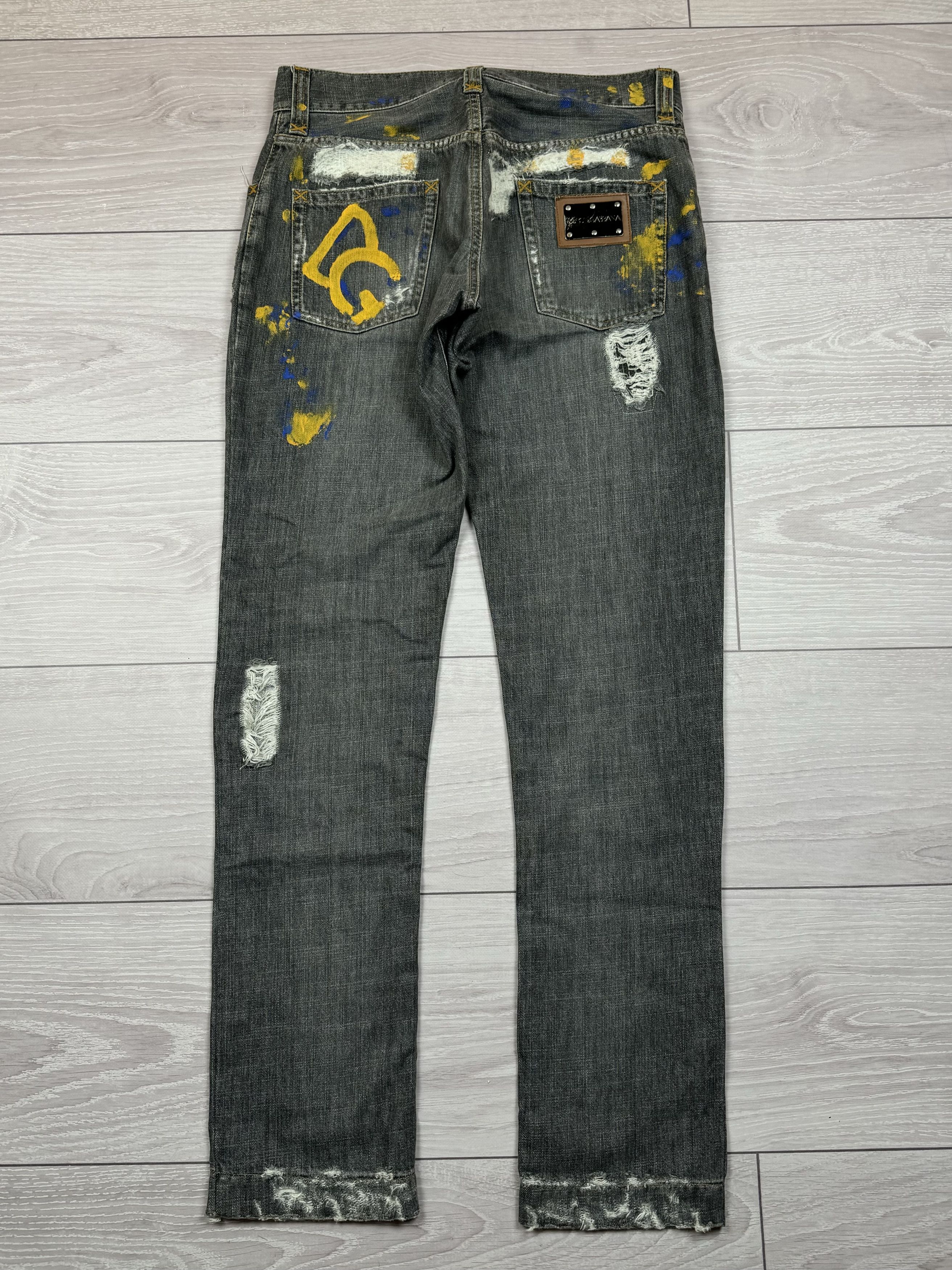 Dolce & Gabbana Dolce & Gabbana printed distressed denim jeans Size US 33 - 1 Thumbnail