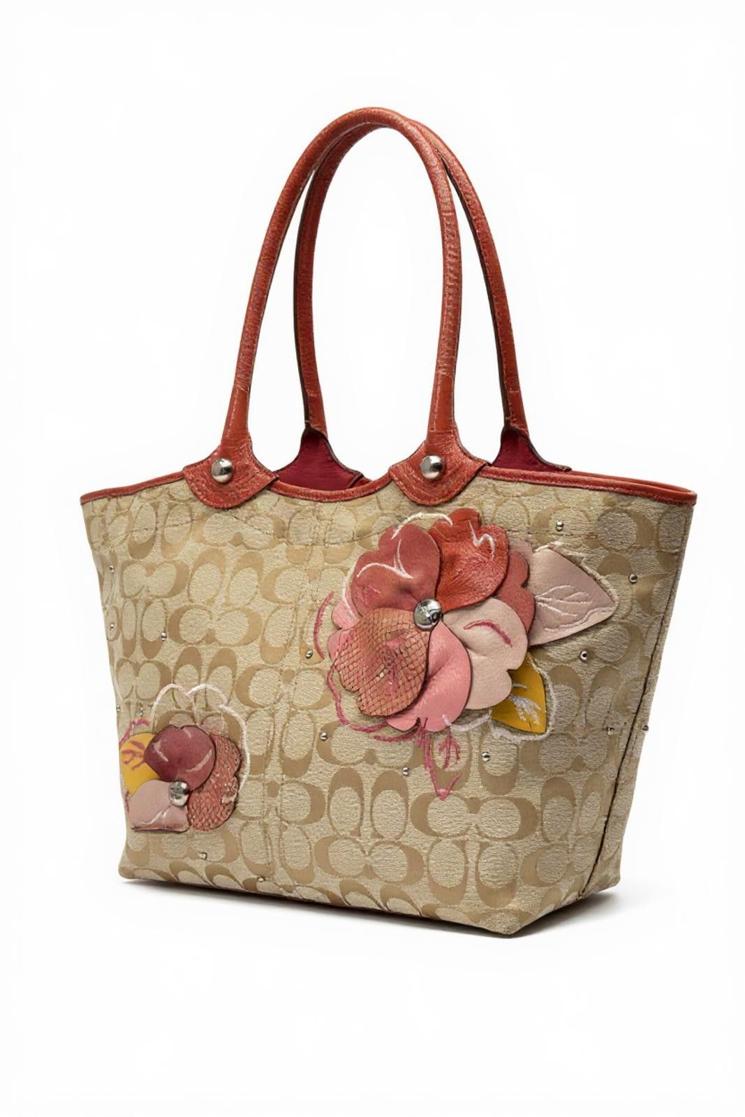 Coach Coach - Floral Appliqué Signature Tote Handbag Size ONE SIZE - 1 Thumbnail