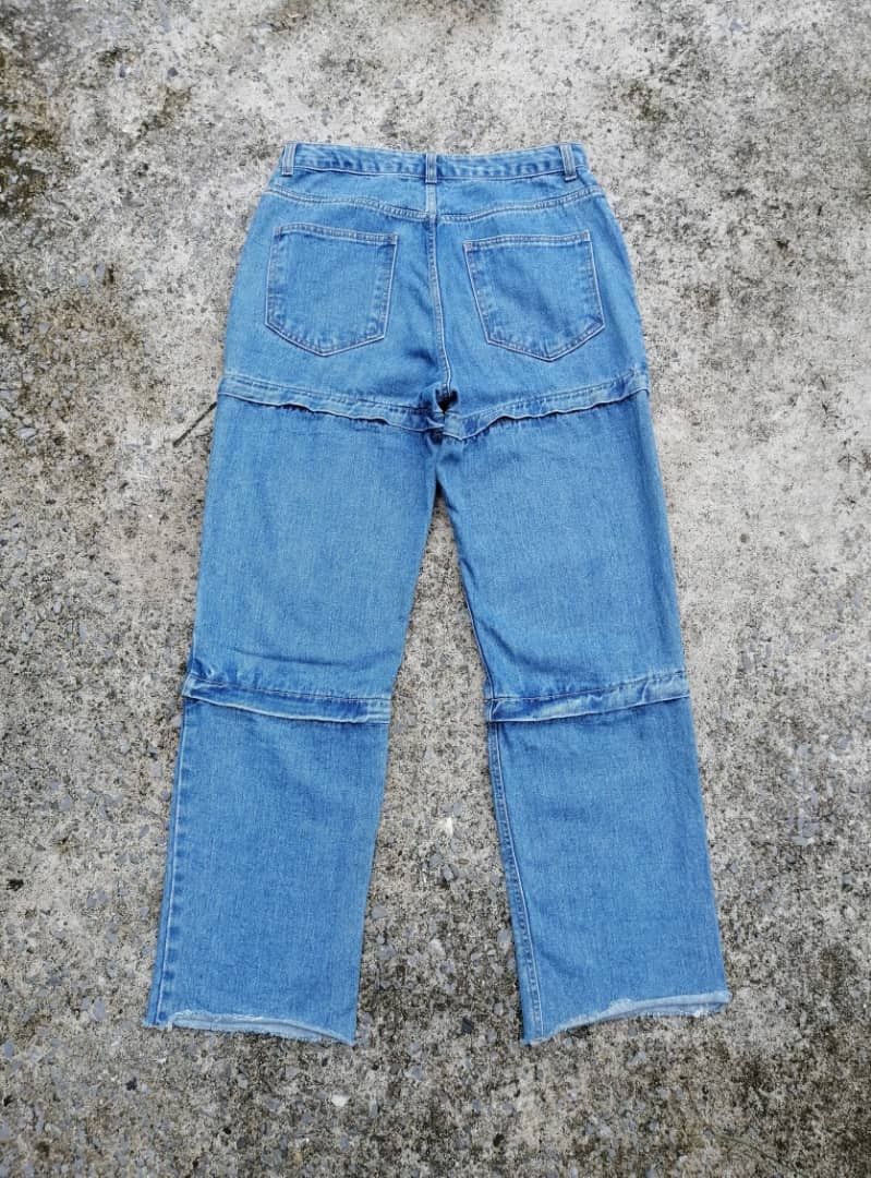 Designer Unknown Brand Detachable Parts Denim Jeans Size US 30 / EU 46 - 3 Thumbnail