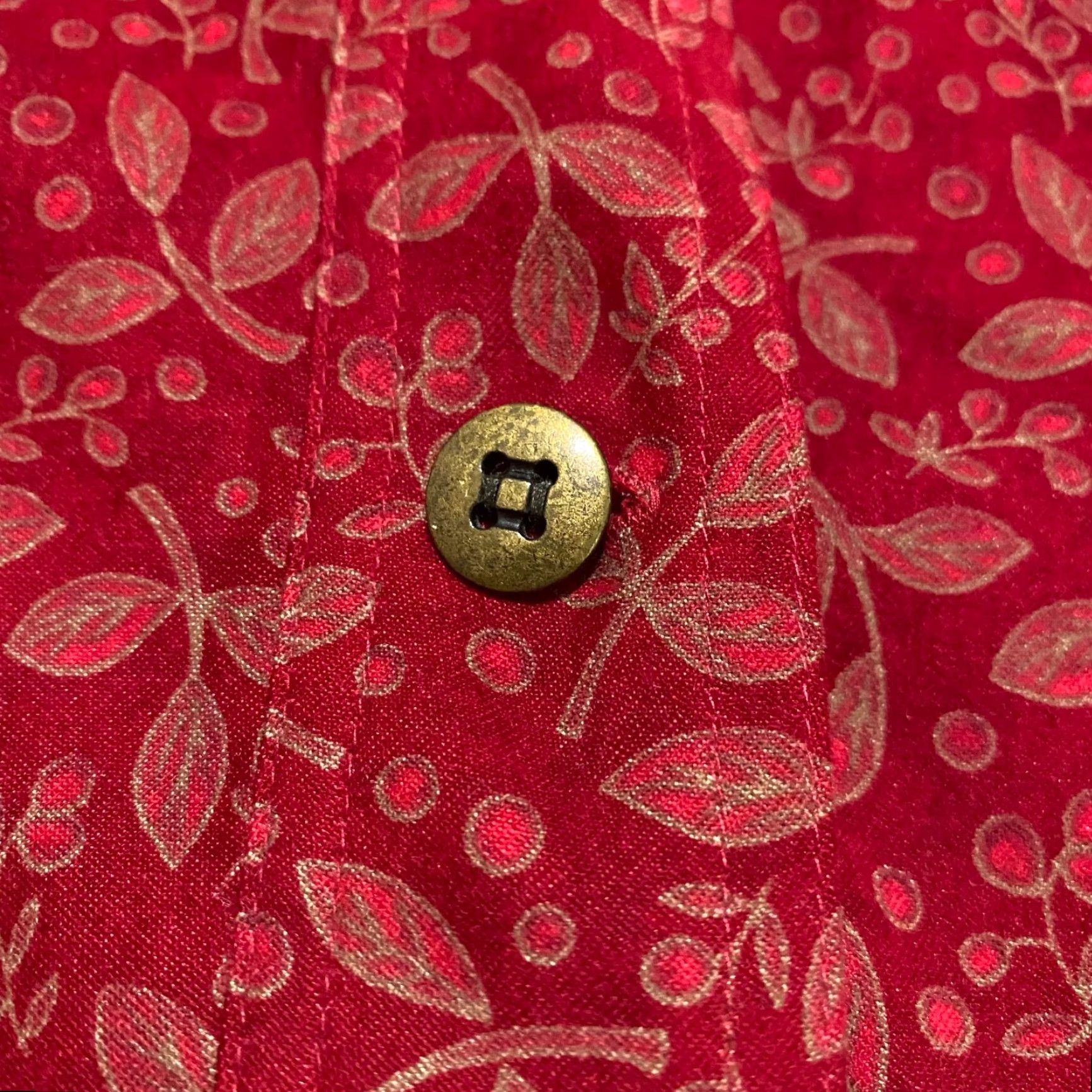 Vintage Christopher & Banks Jacket Womens 1X Plus Red Floral Button Up Short Sleeve Shoulder Pads Casual Travel Size XL / US 12-14 / IT 48-50 - 4 Thumbnail