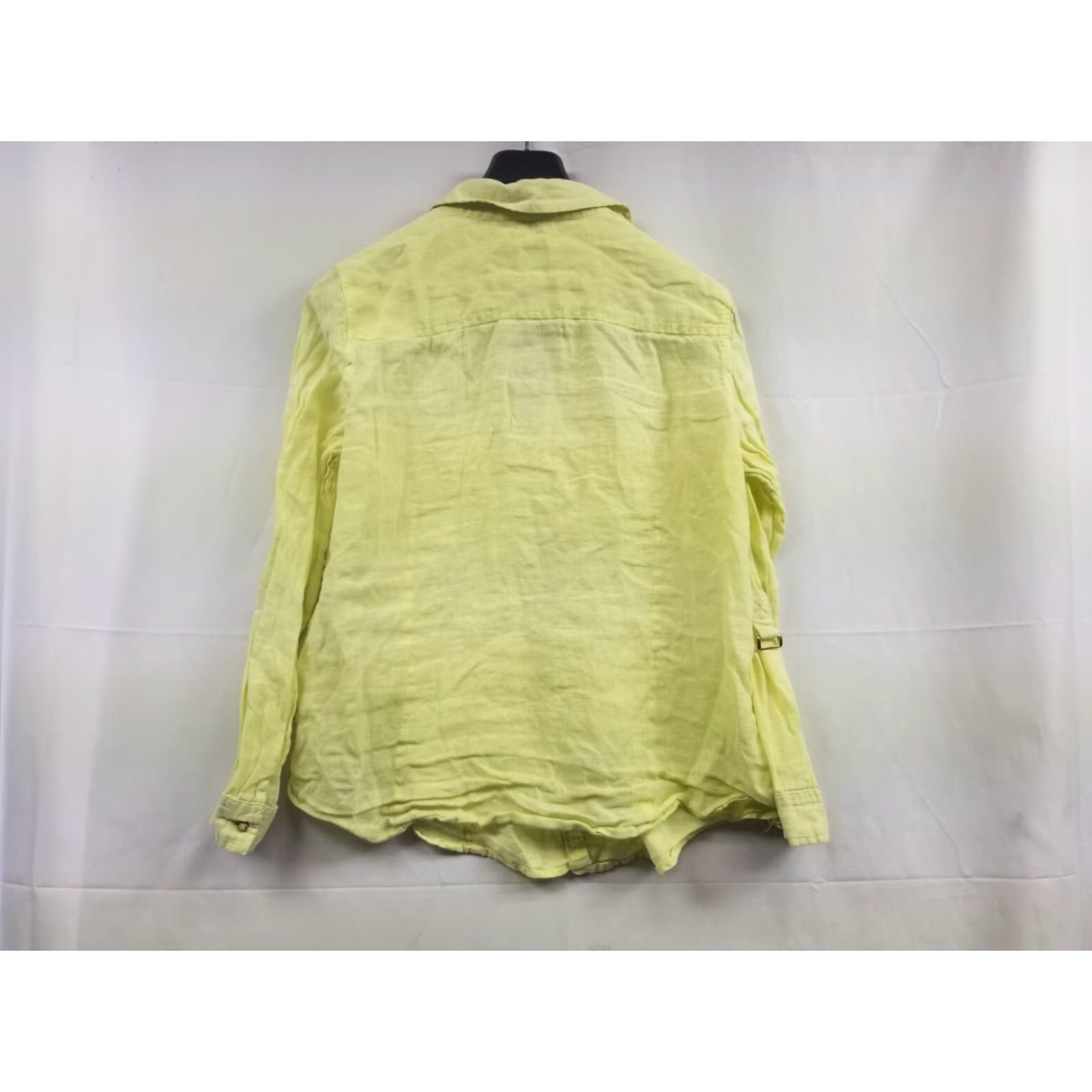 Vintage Chico's Shirt Button-Up Linen 100% Size 2 Large Yellow Womens Size L / US 10 / IT 46 - 2 Thumbnail
