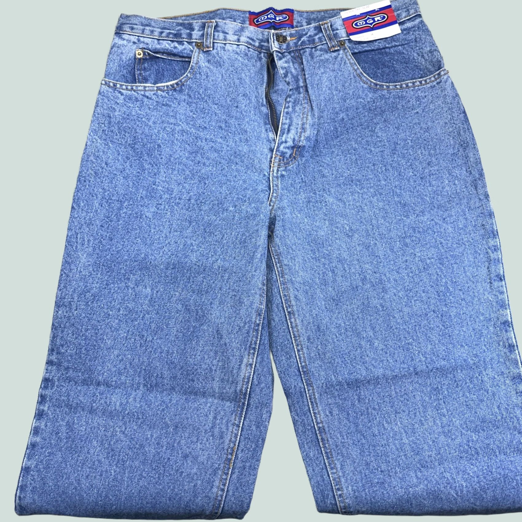 Vintage VINTAGE 90’s MGR Jeans Wide-Leg Taper Mens 34 Blue 32in 90s Deadstock Size US 34 / EU 50 - 1 Thumbnail