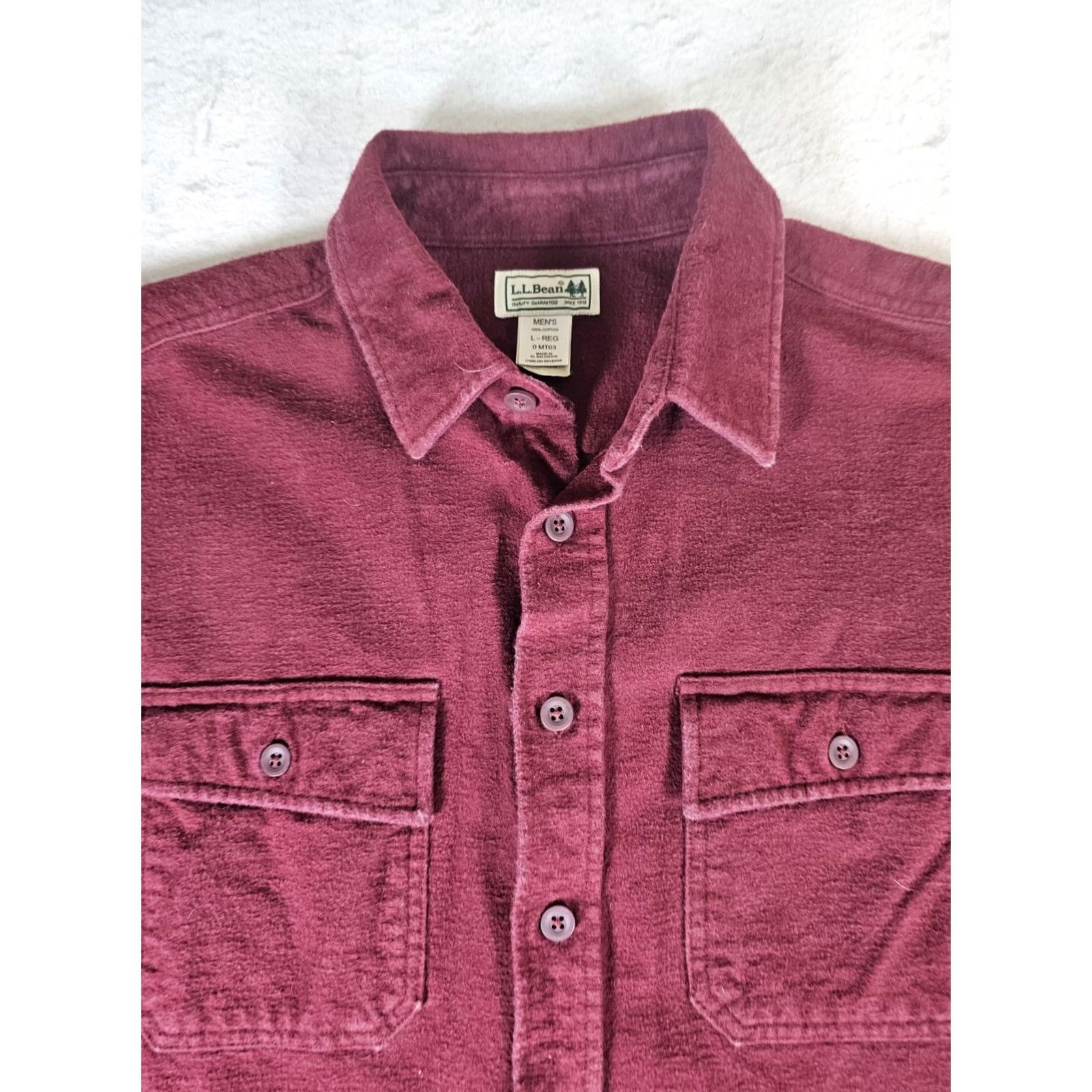 Vintage VINTAGE LL BEAN Chamois Cloth 100% Cotton Shirt Button-Up Men's Large Red Size US L / EU 52-54 / 3 - 3 Thumbnail