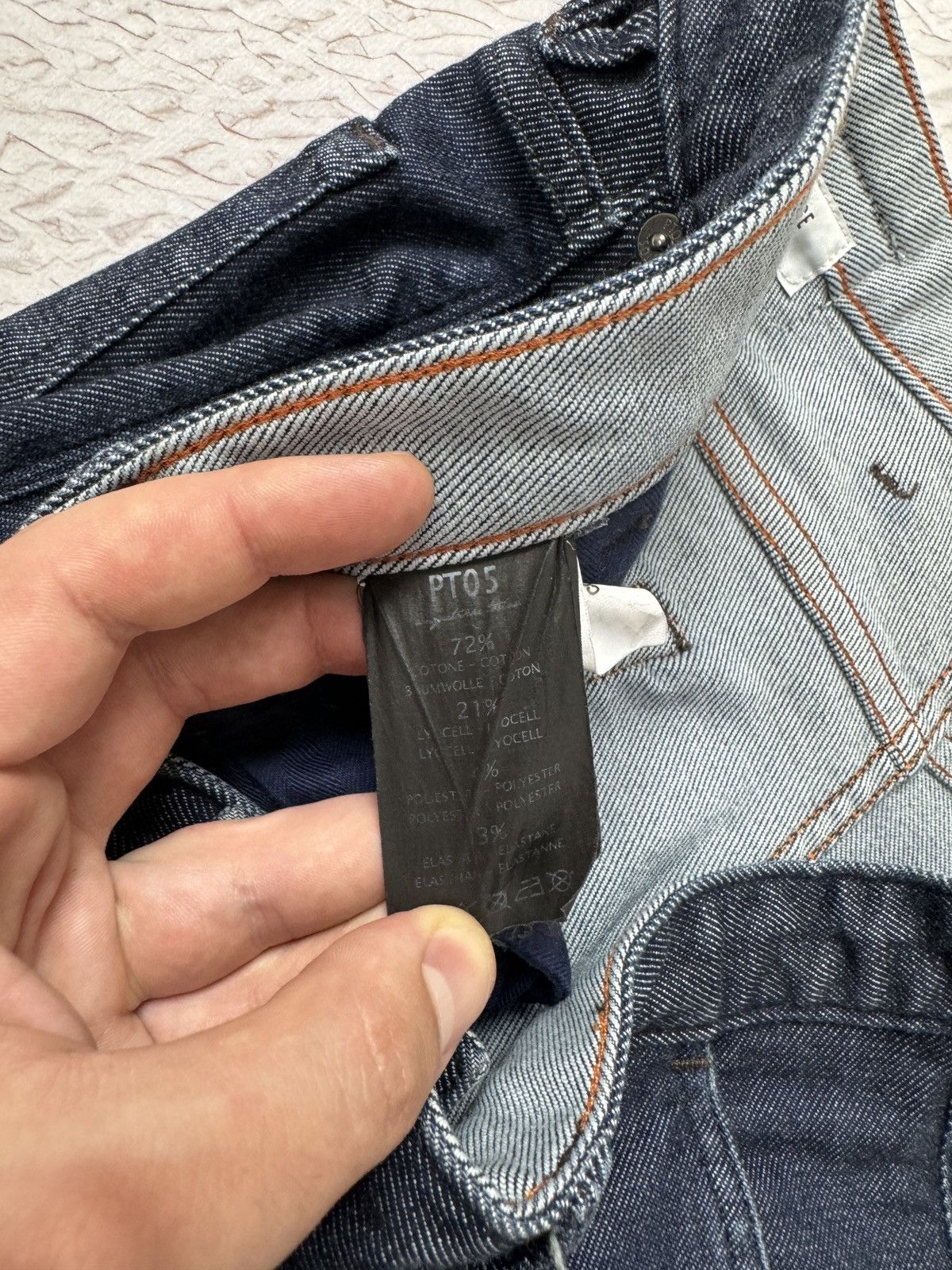 Indigo Pantaloni Torino PT05 cropped Jeans Grunge Relaxed Fit Dark Size US 33 - 13 Thumbnail