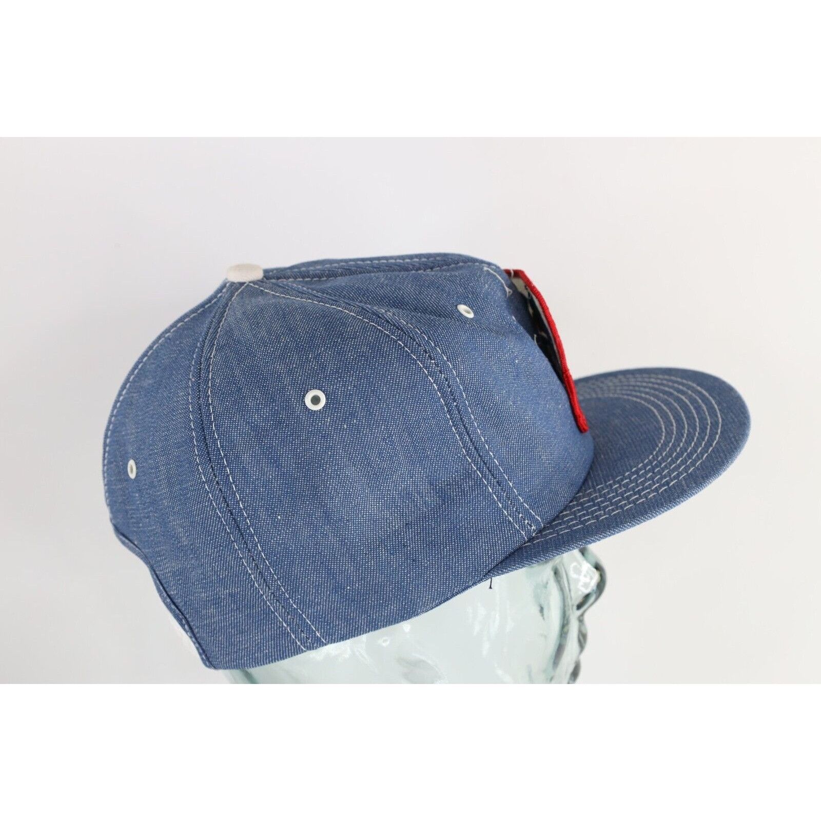 Vintage Vintage 80s K Brand BFI Garbage Can Patch Chambray Denim Hat Size ONE SIZE - 5 Thumbnail