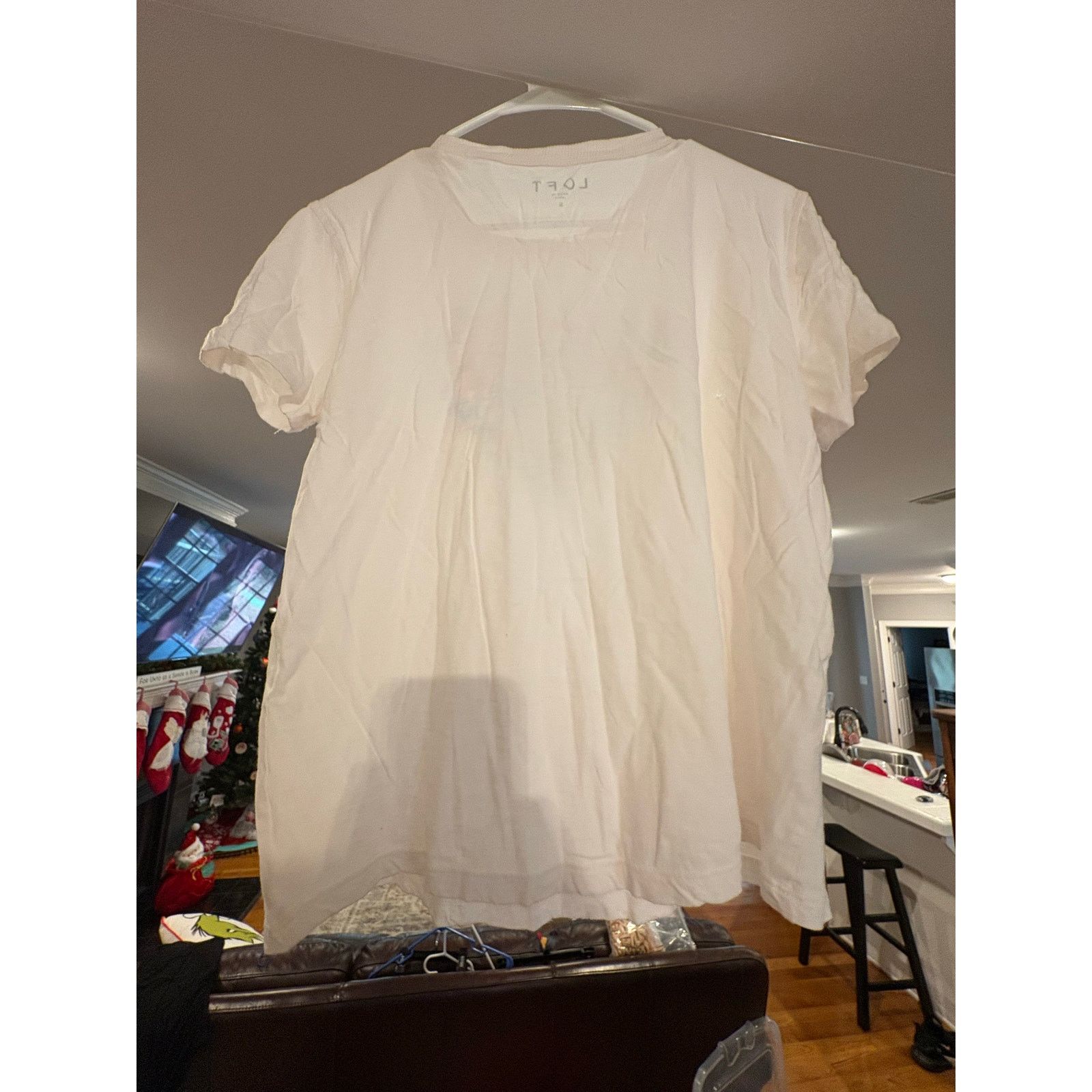 Loft LOFT Women’s White Floral T-Shirt Size Small Short Sleeve Size S / US 4 / IT 40 - 4 Thumbnail