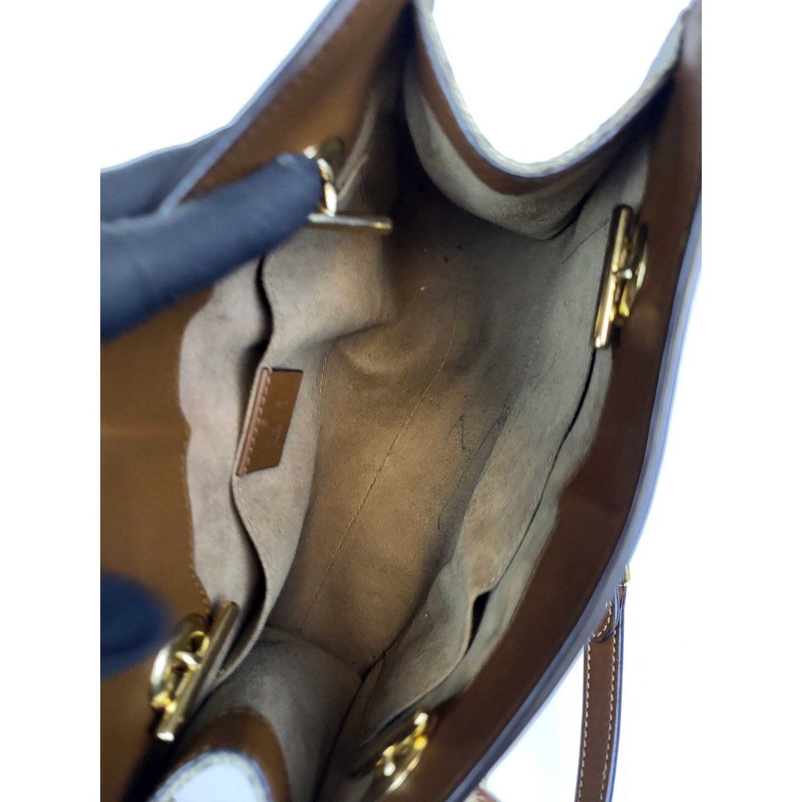 Gucci Gucci Padlock Shoulder Bag Small Brown Canvas Shoulder Bag Size ONE SIZE - 13 Thumbnail