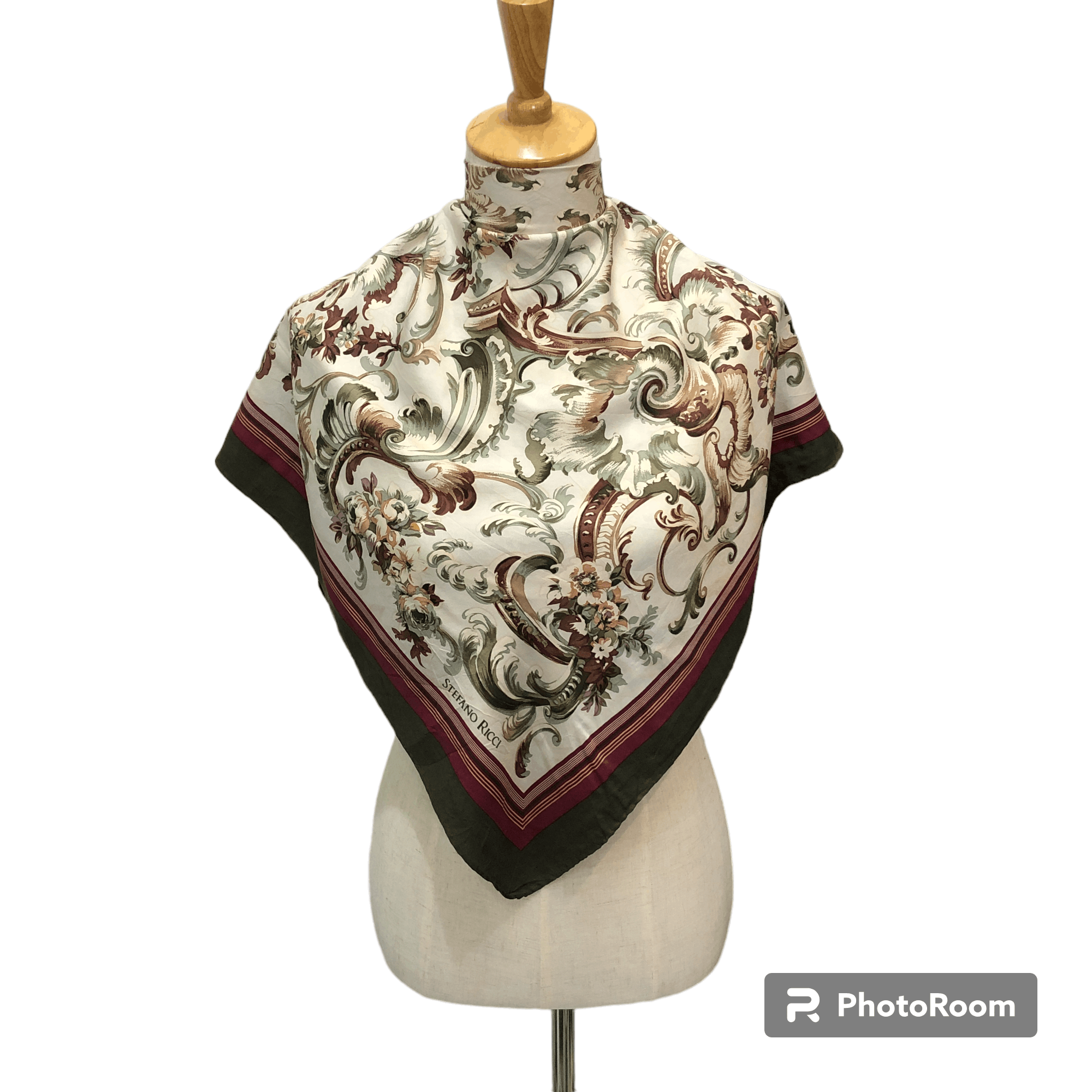 Stefano Ricci Stefano Ricci Floral Hand Rolled Silk Scarf M1179 Size ONE SIZE - 1 Thumbnail