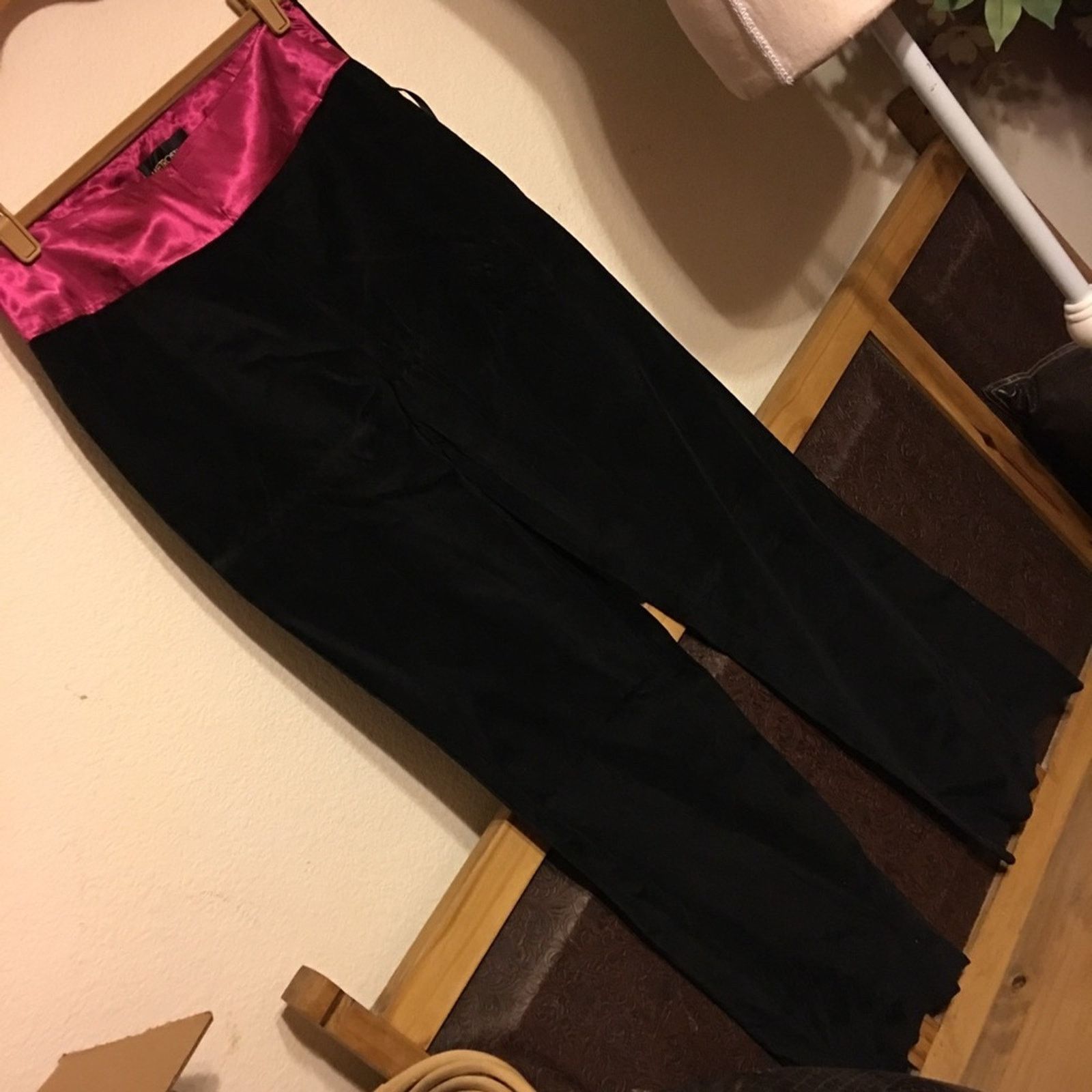 Other Metro Style black velvet/pink satin pants Size 34" / US 12 / IT 48 - 1 Thumbnail