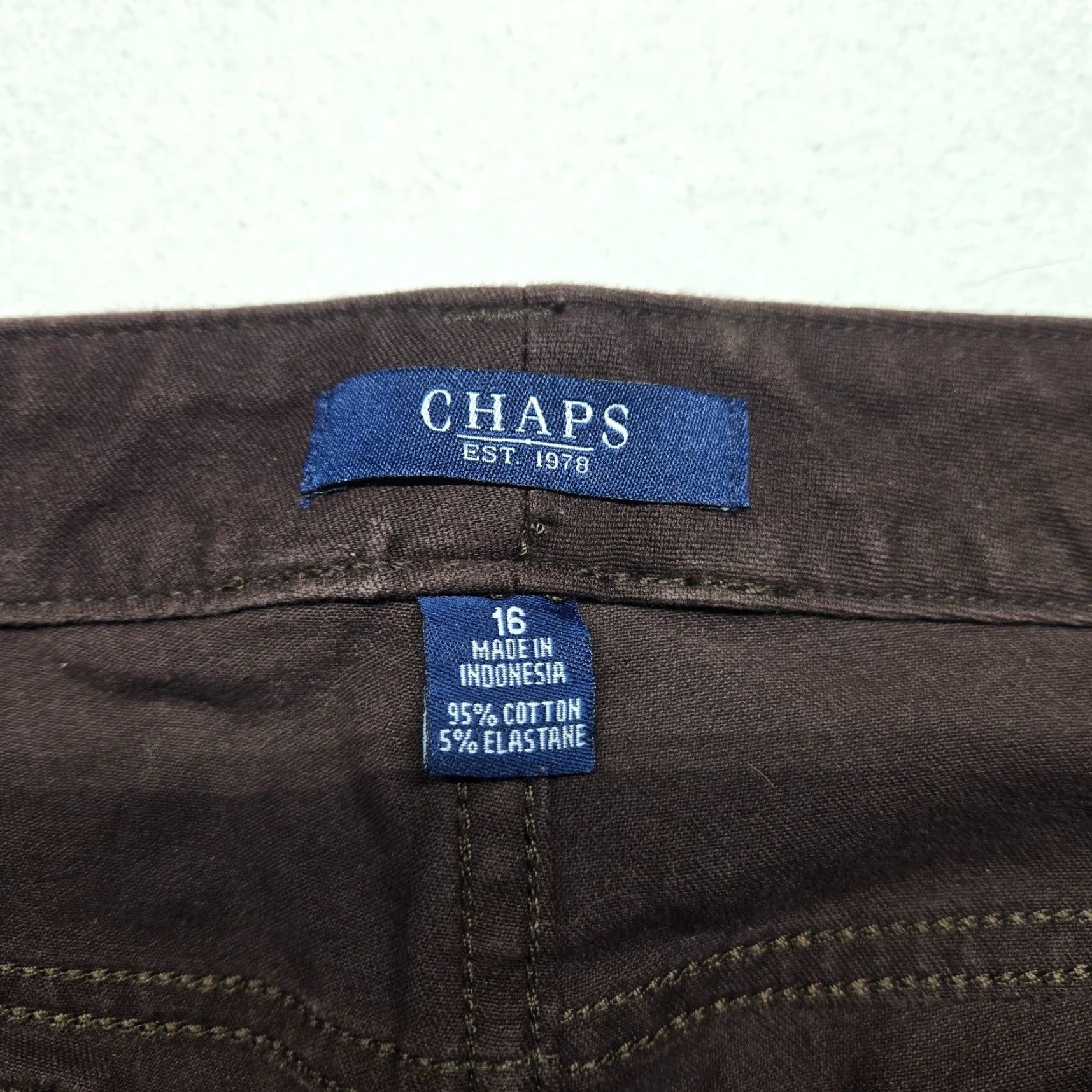 Chaps Chaps Solid Brown Corduroy Pants Stretchy 95% Cotton Adult Women's Size 16 Size 38" / US 16 / IT 52 - 3 Thumbnail