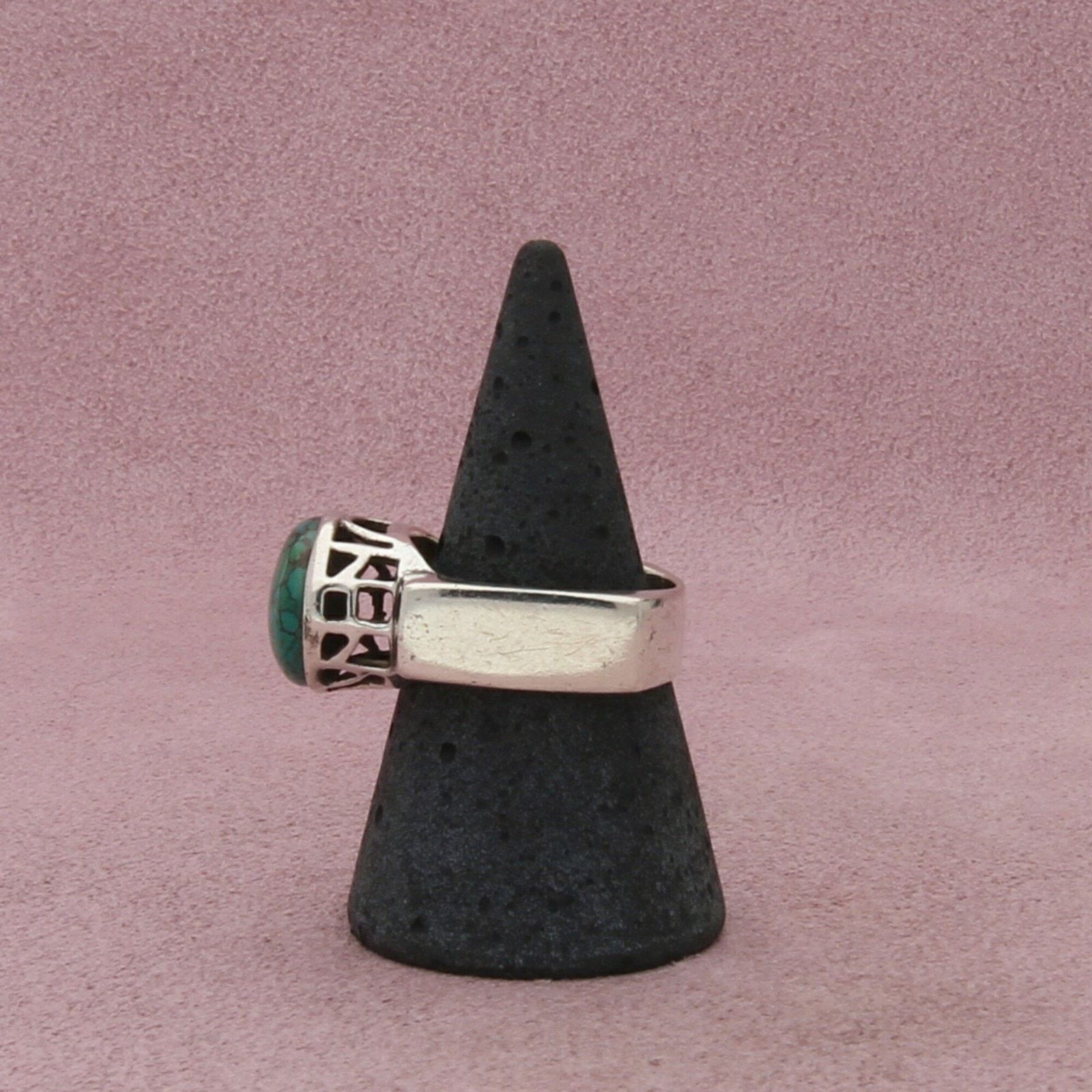 Sterling Silver sterling silver turquoise squared band ring size 8.75 Size ONE SIZE - 4 Thumbnail