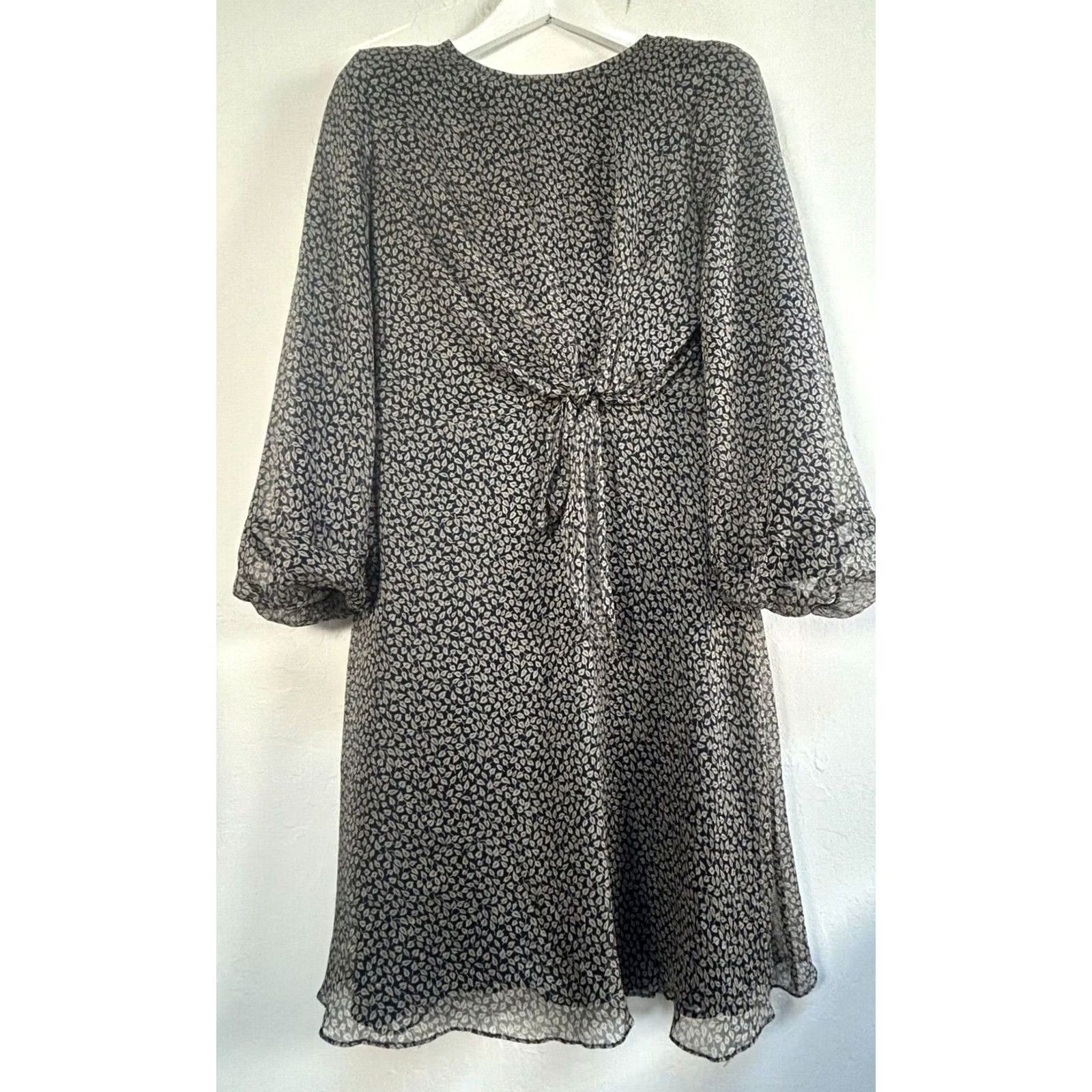 Ralph Lauren Lauren Ralph Lauren Womens Midi Dress Navy Floral Long Sleeve Size 8 Zipper Back Lined A-Line New Size M / US 6-8 / IT 42-44 - 2 Thumbnail