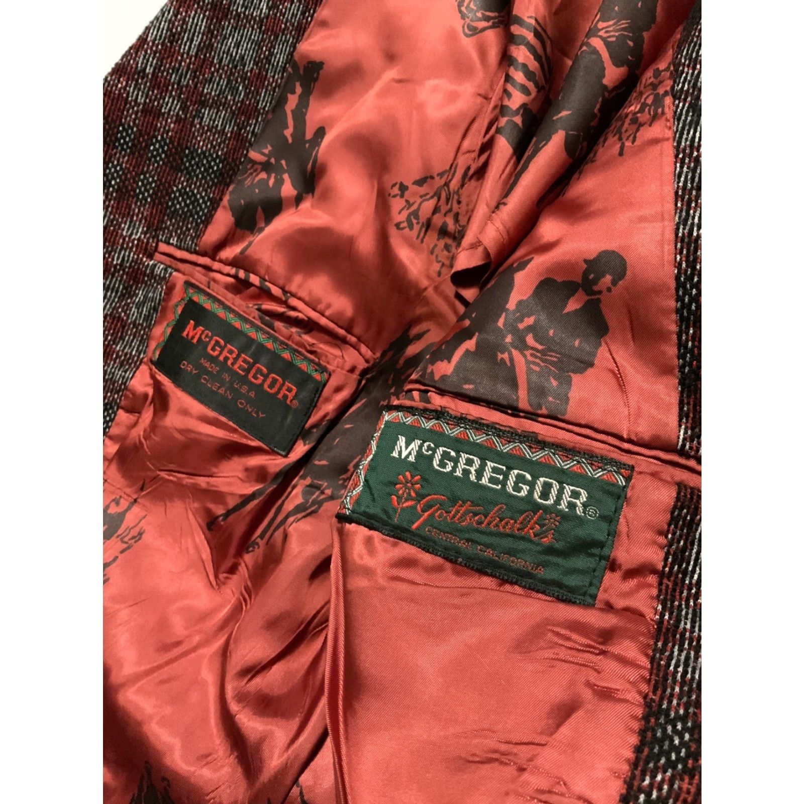 Vintage VINTAGE Mcgregor Gottschalks Shadow Plaid Wool Tweed Sports Blazer Jacket 60s 70s Size 40 Size 40R - 4 Thumbnail