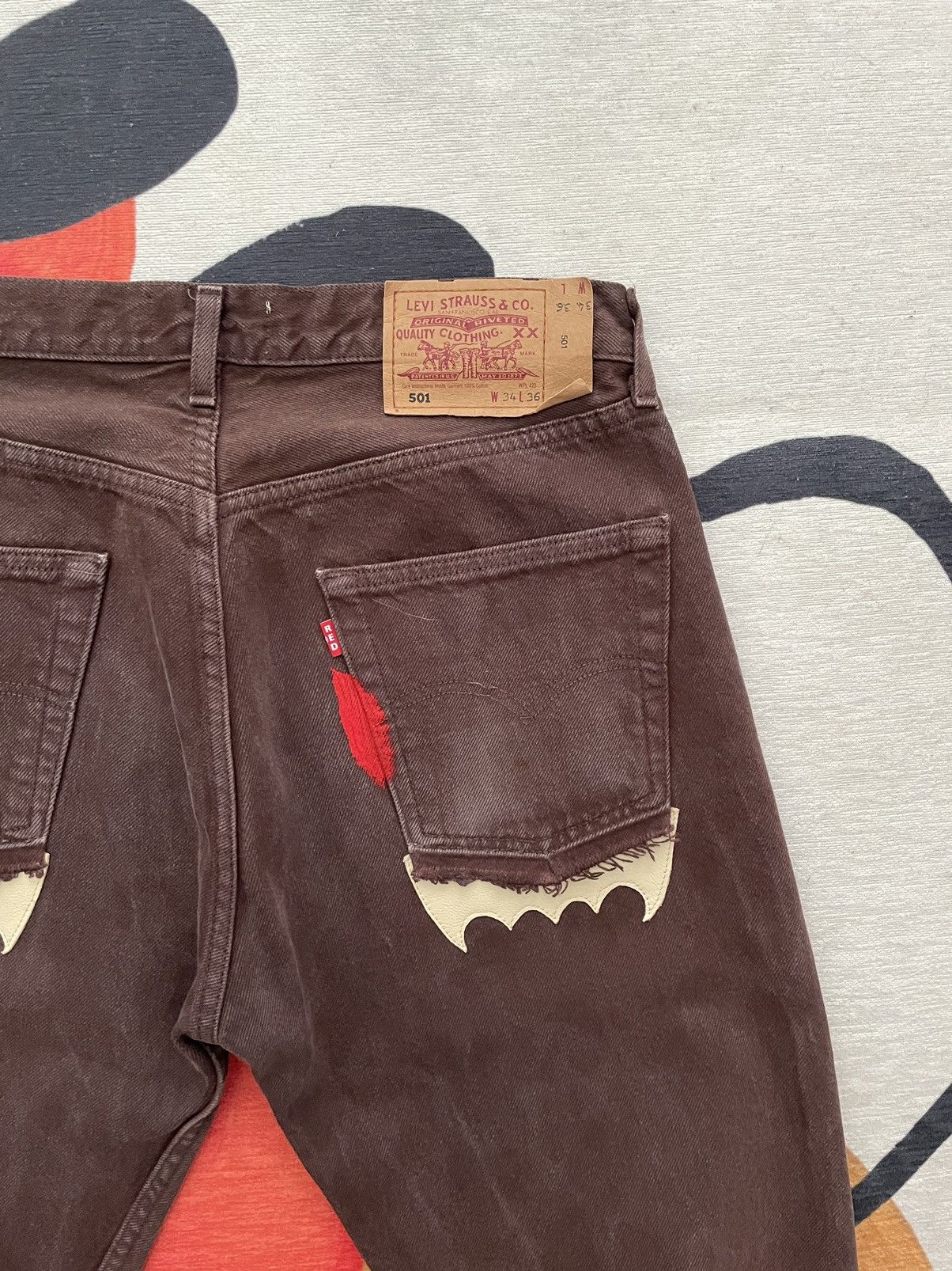 Levi's Bleu Desir Travis Scott Brown Flared Vampire Pants Size US 34 / EU 50 - 2 Thumbnail