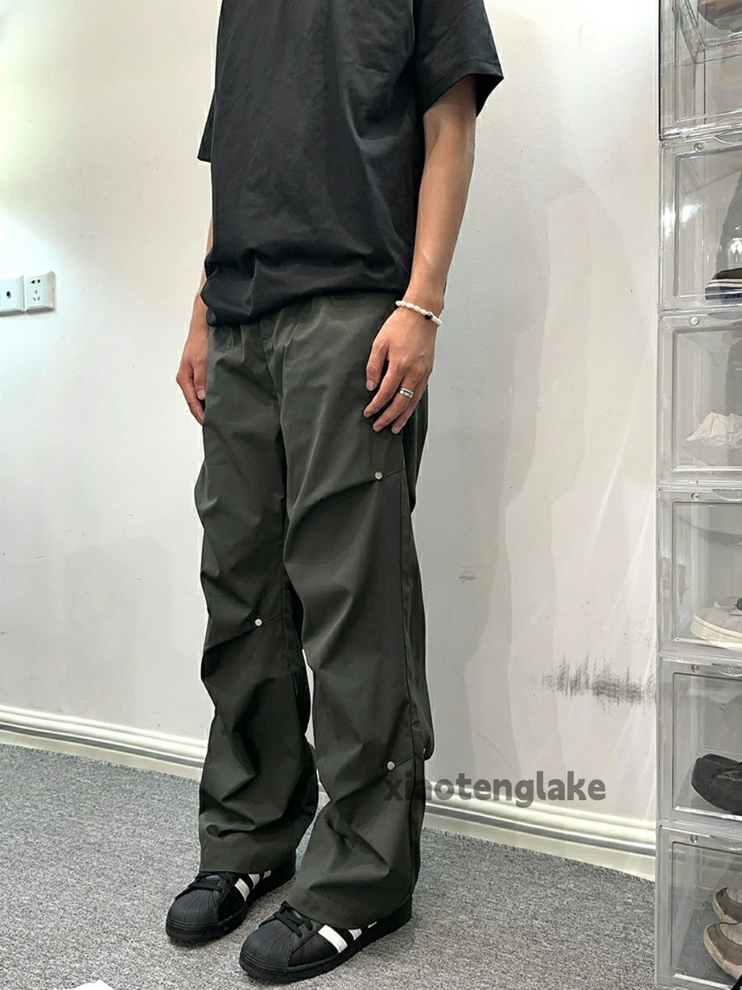 utility pleated outdoor sports loose yuppie pants