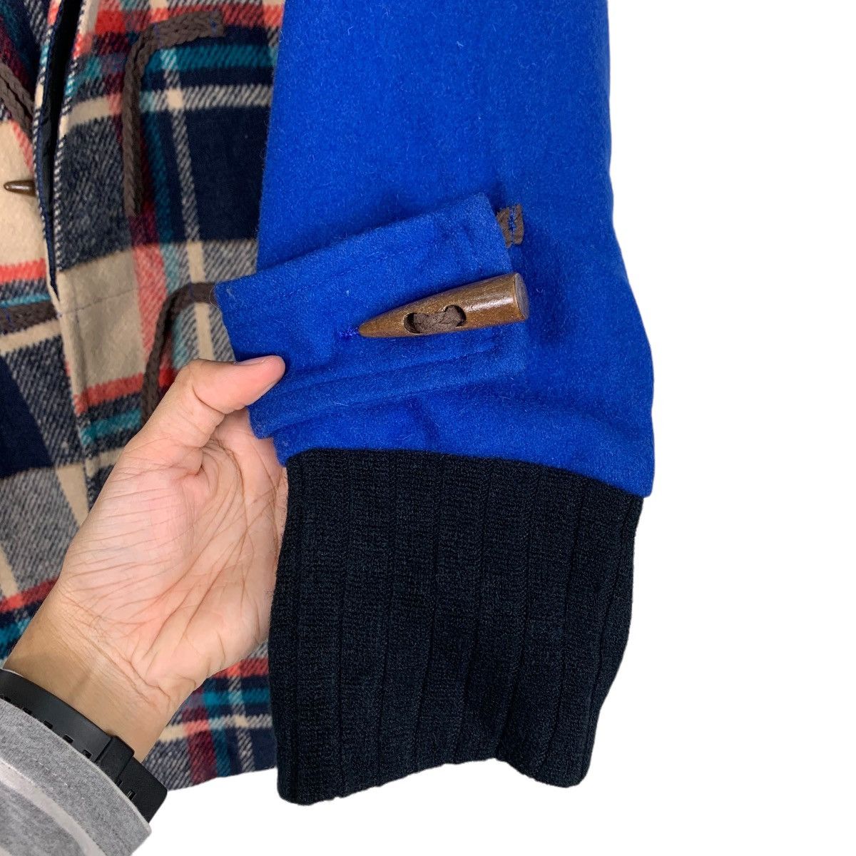 Japanese Brand KMK Kingly Mask Tartan Wool Hybrid Duffle Coat #1007-C45 Size M / US 6-8 / IT 42-44 - 13 Thumbnail