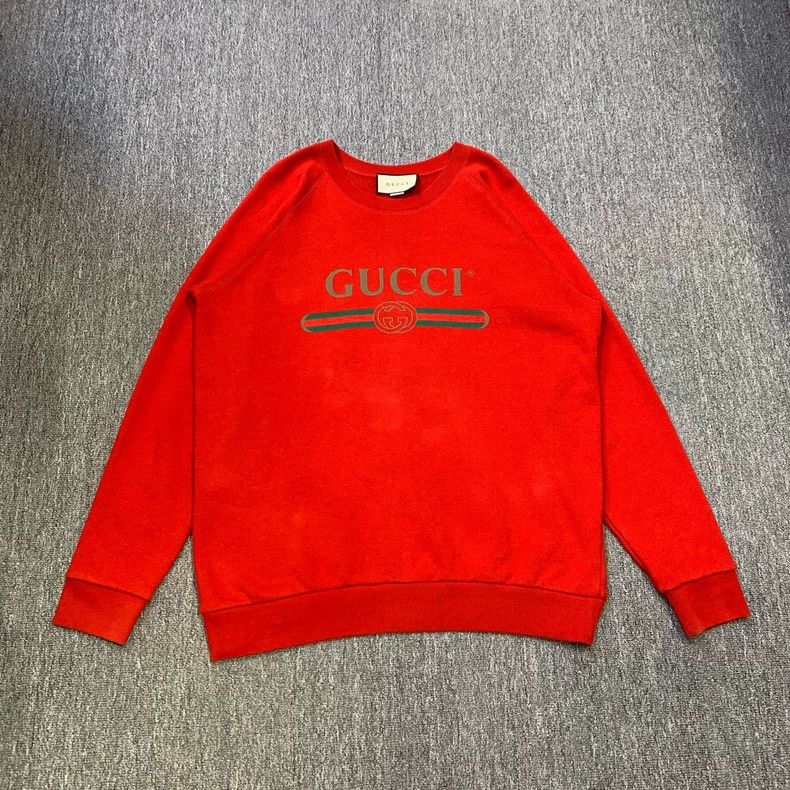 Gucci Red Logo Sweatshirt with Sequins- DMC