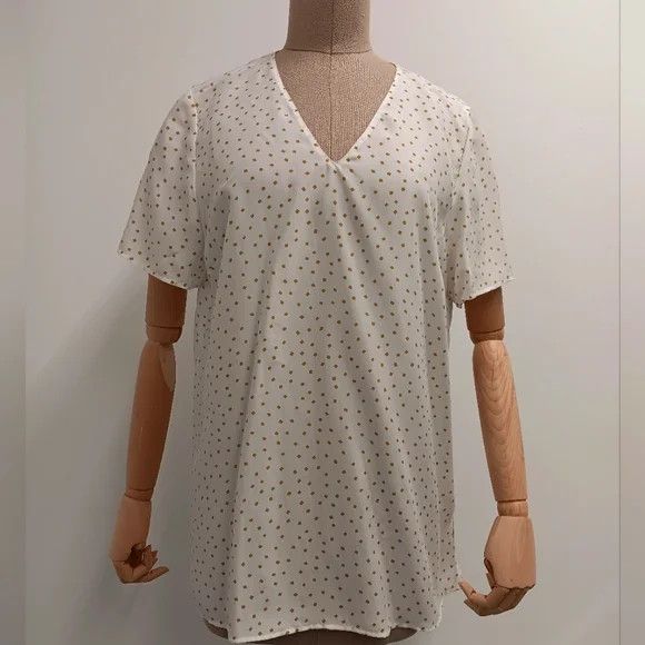 Lafayette 148 LAFAYETTE 148 NEW YORK Meg Silk V-Neck Blouse - Med Size M / US 6-8 / IT 42-44 - 1 Thumbnail