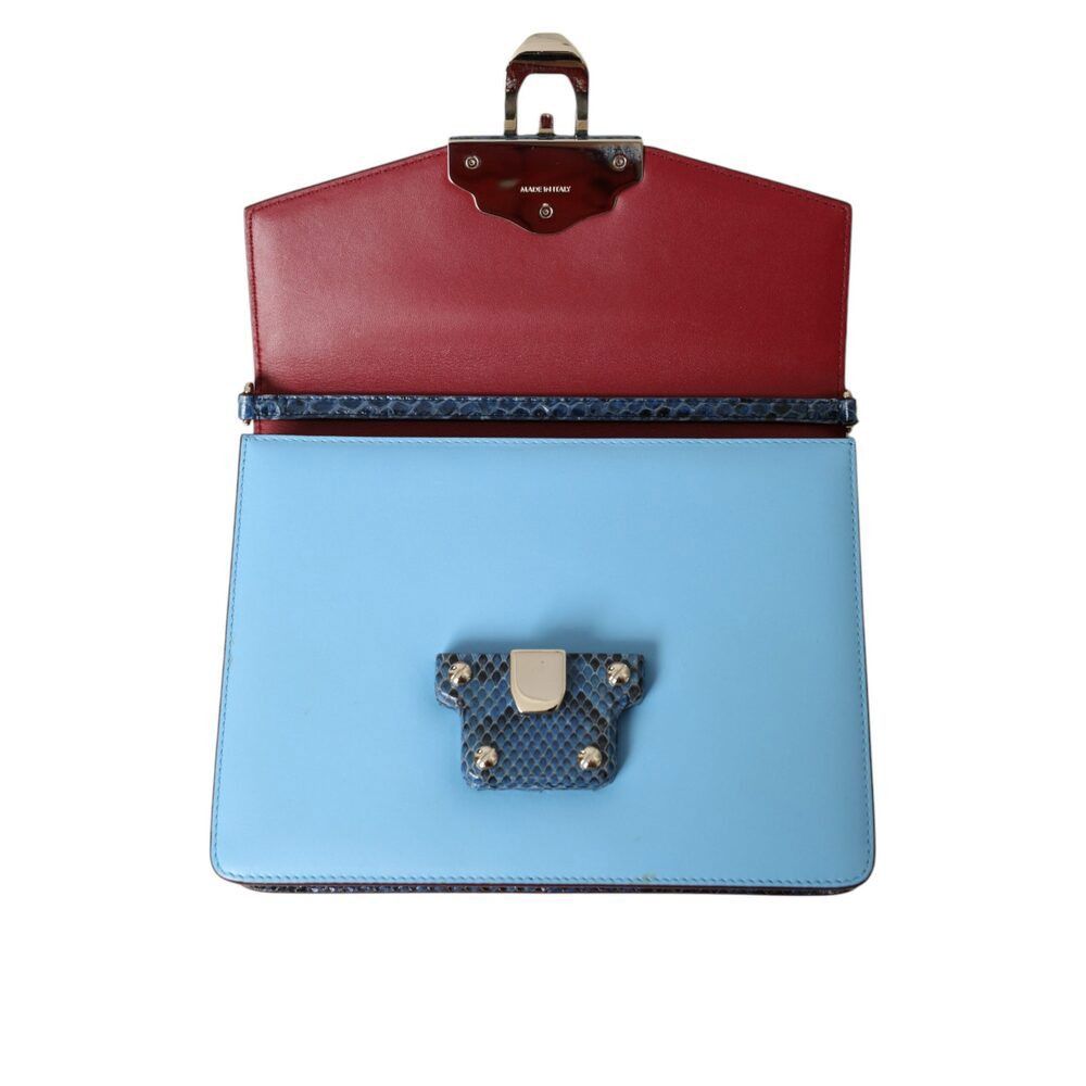 Dolce & Gabbana Dolce & Gabbana Blue Beige Exotic Leather LUCIA Crossbody Pu Size ONE SIZE - 8 Thumbnail