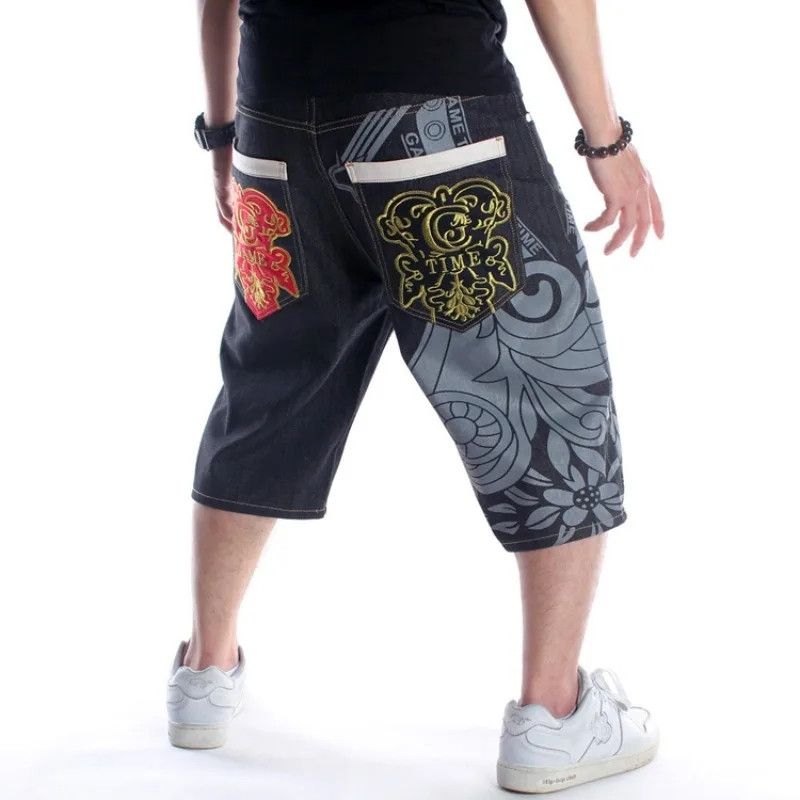 Japanese Brand × Jean Hip Hop Printed Embroidery Jorts Size US 38 / EU 54 - 1 Thumbnail