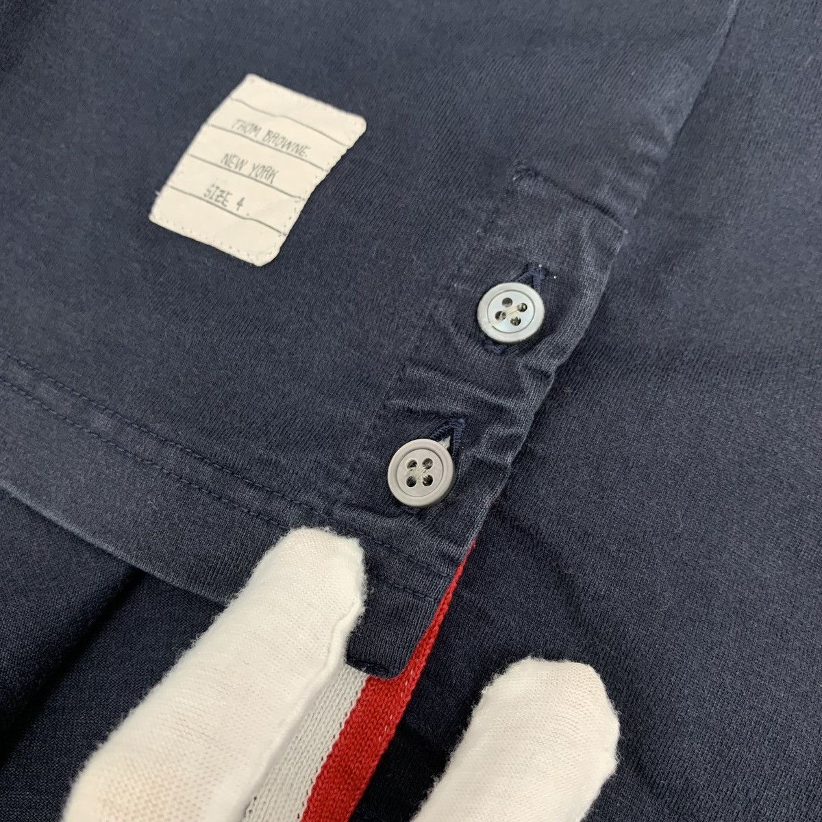 Thom Browne Thom Browne Navy Stripe Cotton Short Sleeve T-Shirt K26WX Size US L / EU 52-54 / 3 - 9 Thumbnail