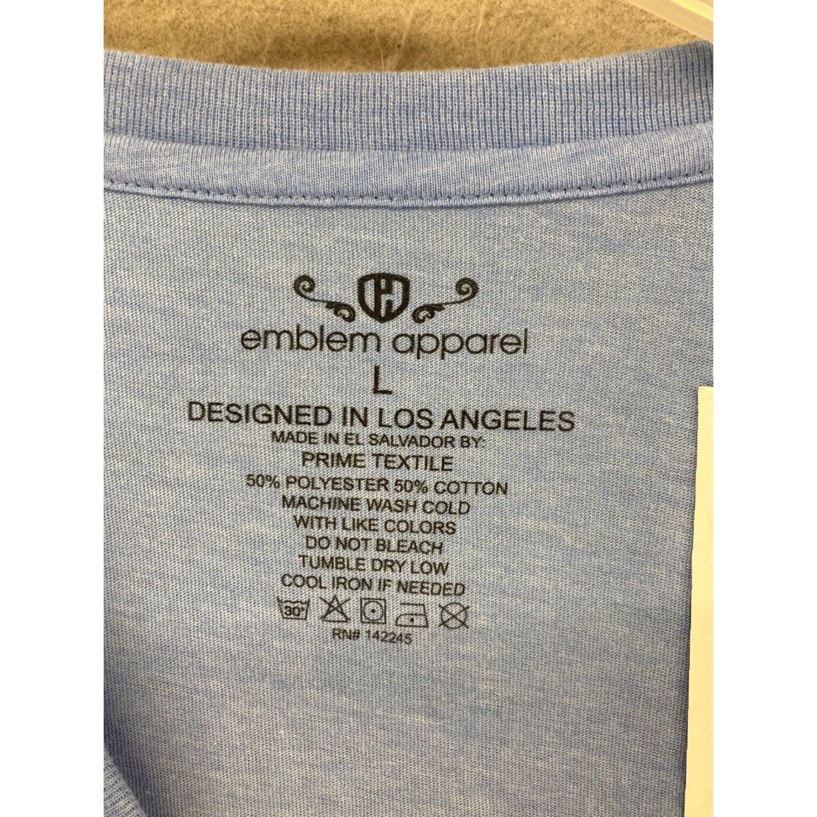 Vintage Emblem Apparel Womens Shirt L Blue V Neck Long Sleeve Casual Knit Cotton T-Shirt Classic Magazine Size L / US 10 / IT 46 - 6 Thumbnail